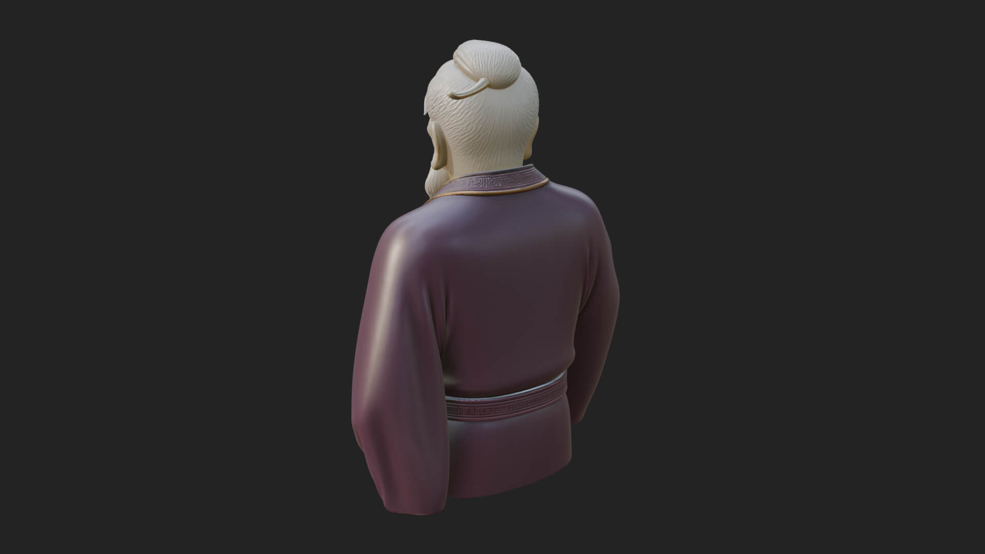Draped Sage Elder Bust Design 5 3D Print Model 3D Model
