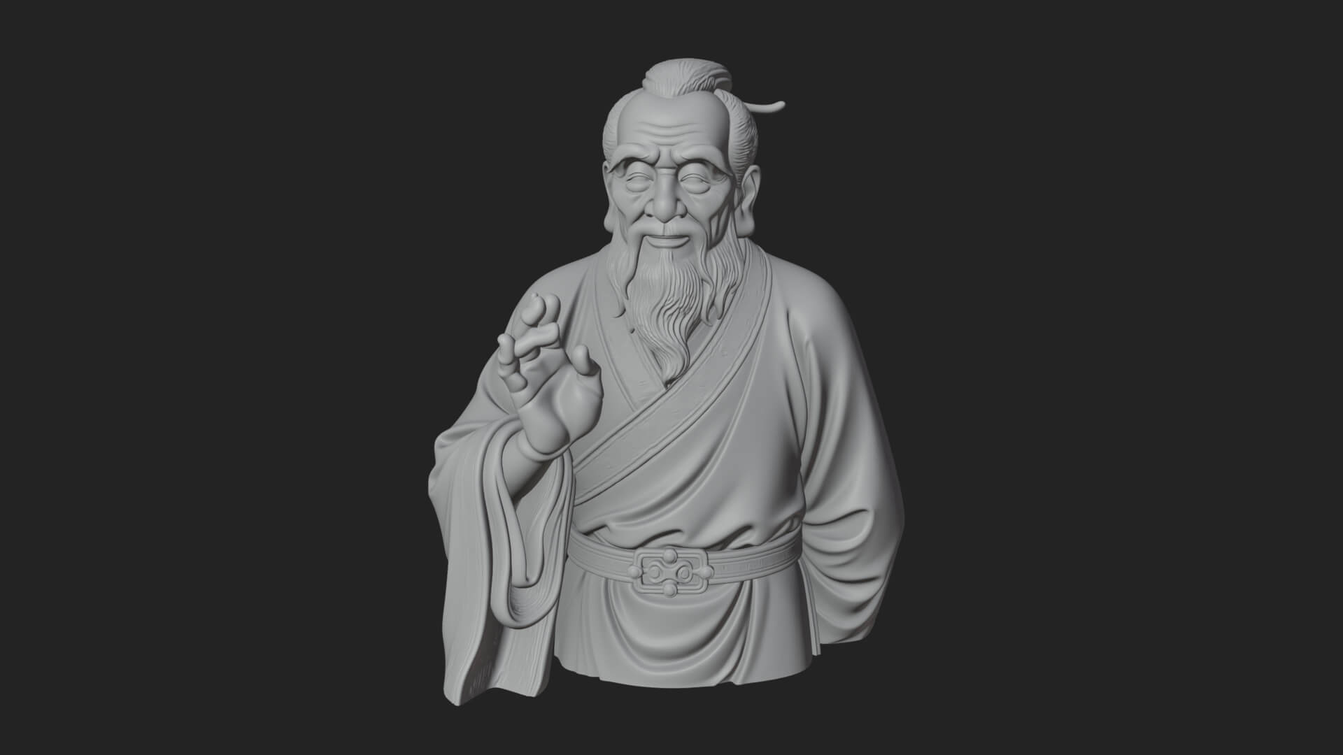 Draped Sage Elder Bust Design 5 3D Print Model 3D Model
