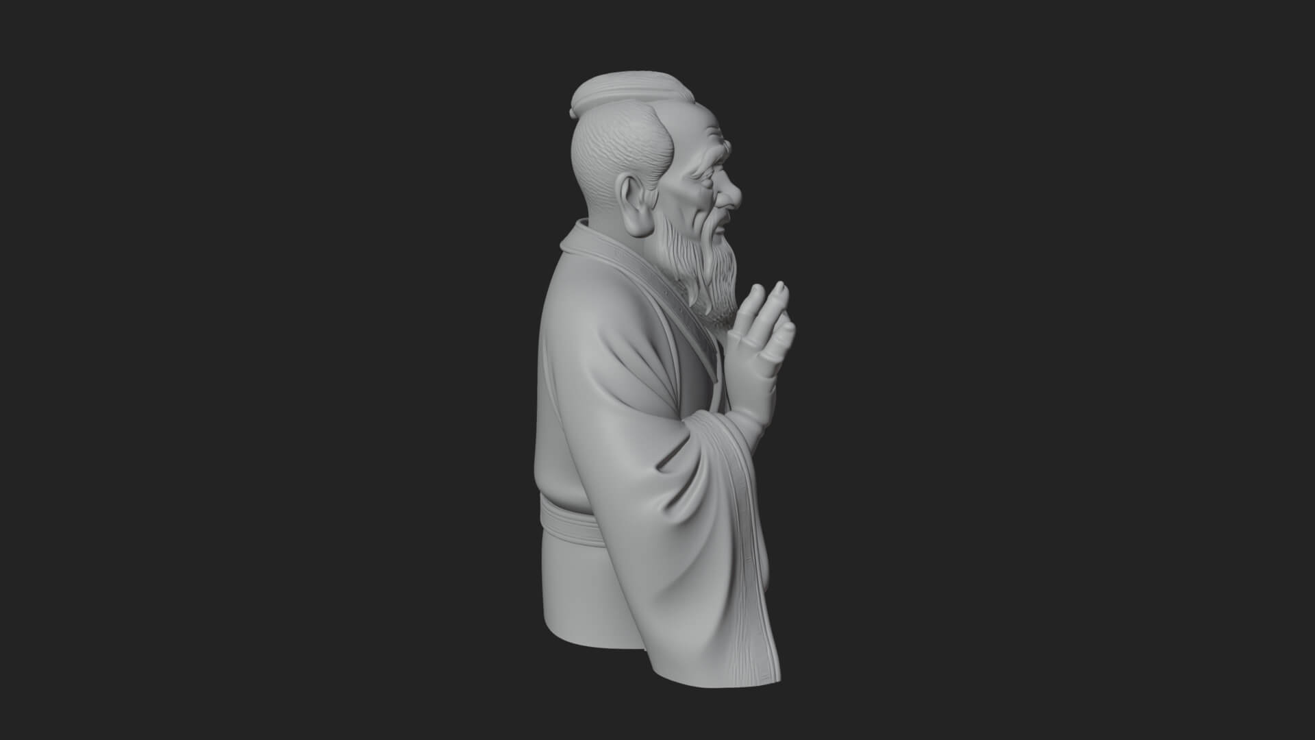 Draped Sage Elder Bust Design 5 3D Print Model 3D Model