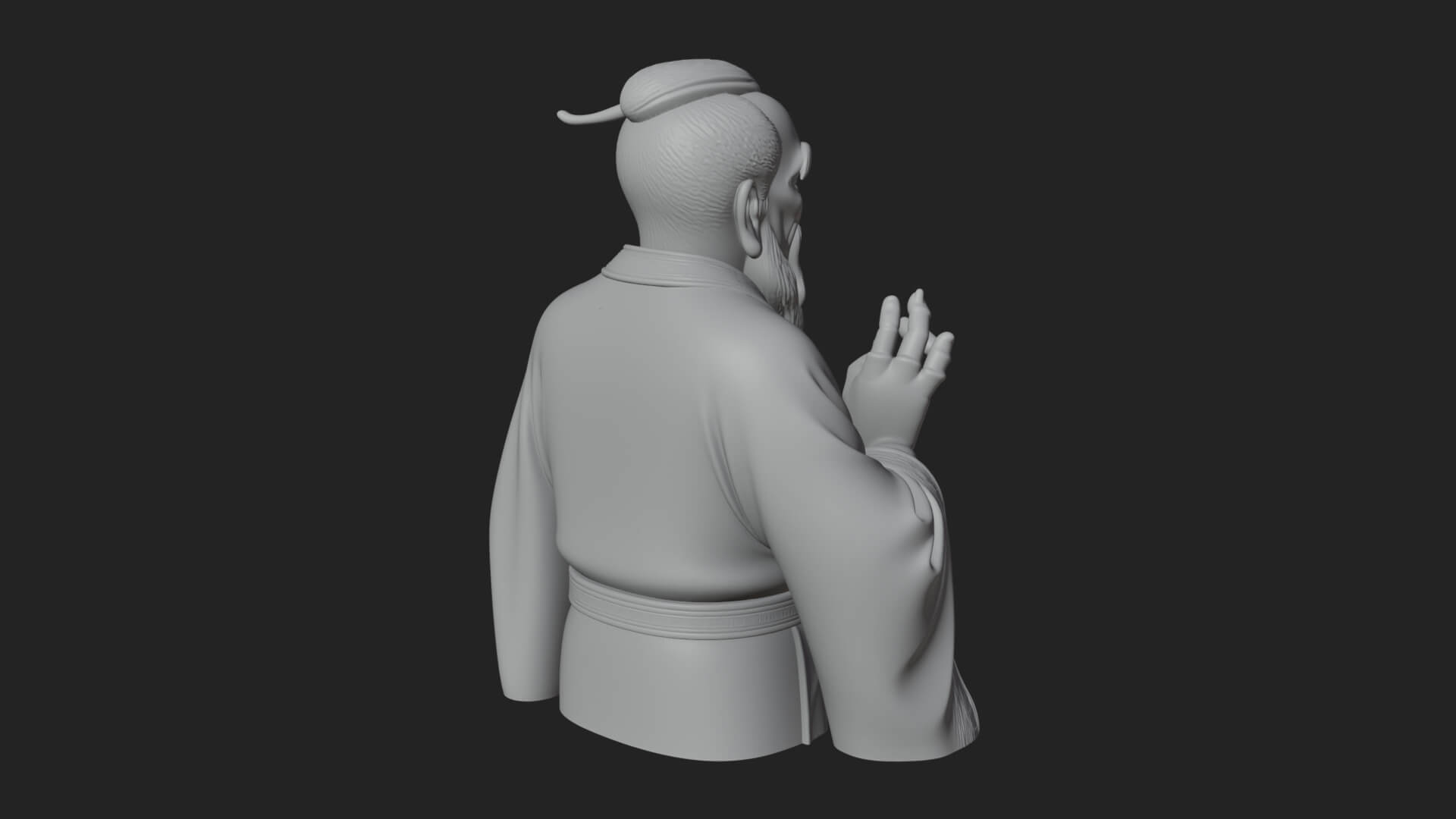 Draped Sage Elder Bust Design 5 3D Print Model 3D Model