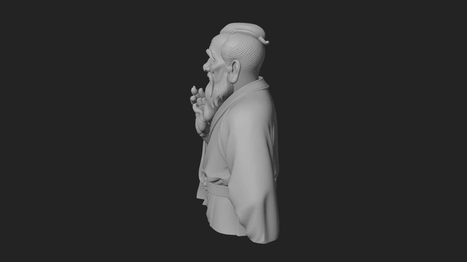Draped Sage Elder Bust Design 5 3D Print Model 3D Model