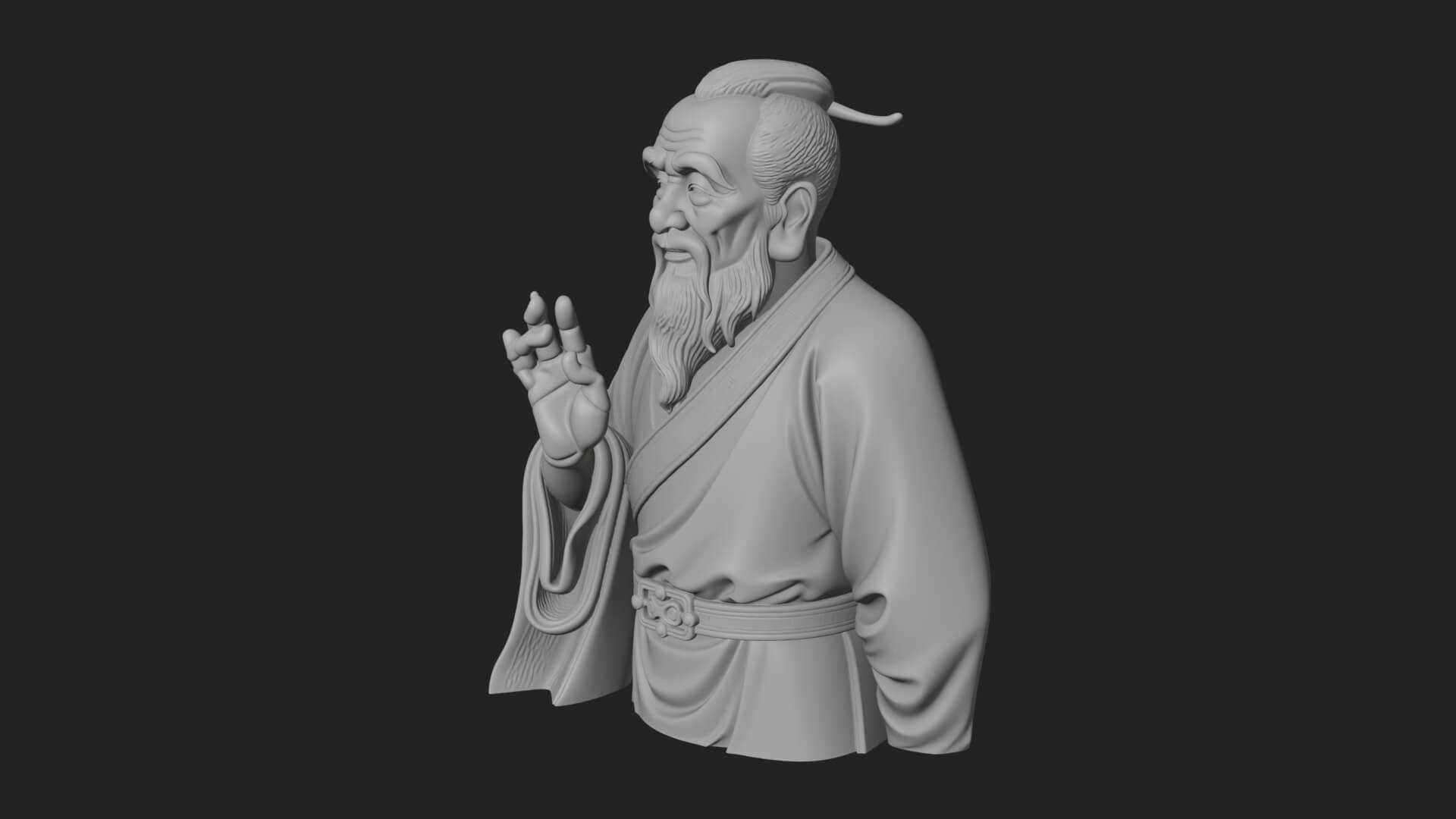 Draped Sage Elder Bust Design 5 3D Print Model 3D Model