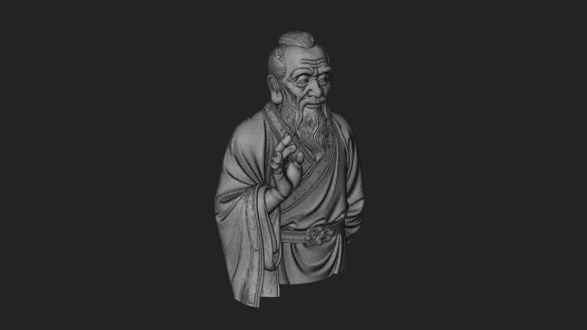 Draped Sage Elder Bust Design 5 3D Print Model 3D Model