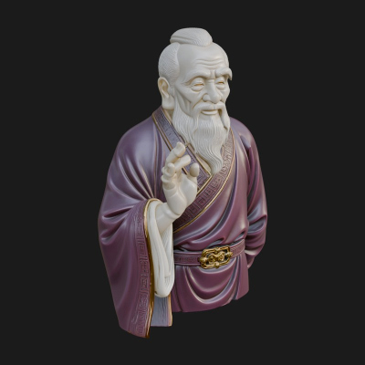 Draped Sage Elder Bust Design 5 3D Print Model