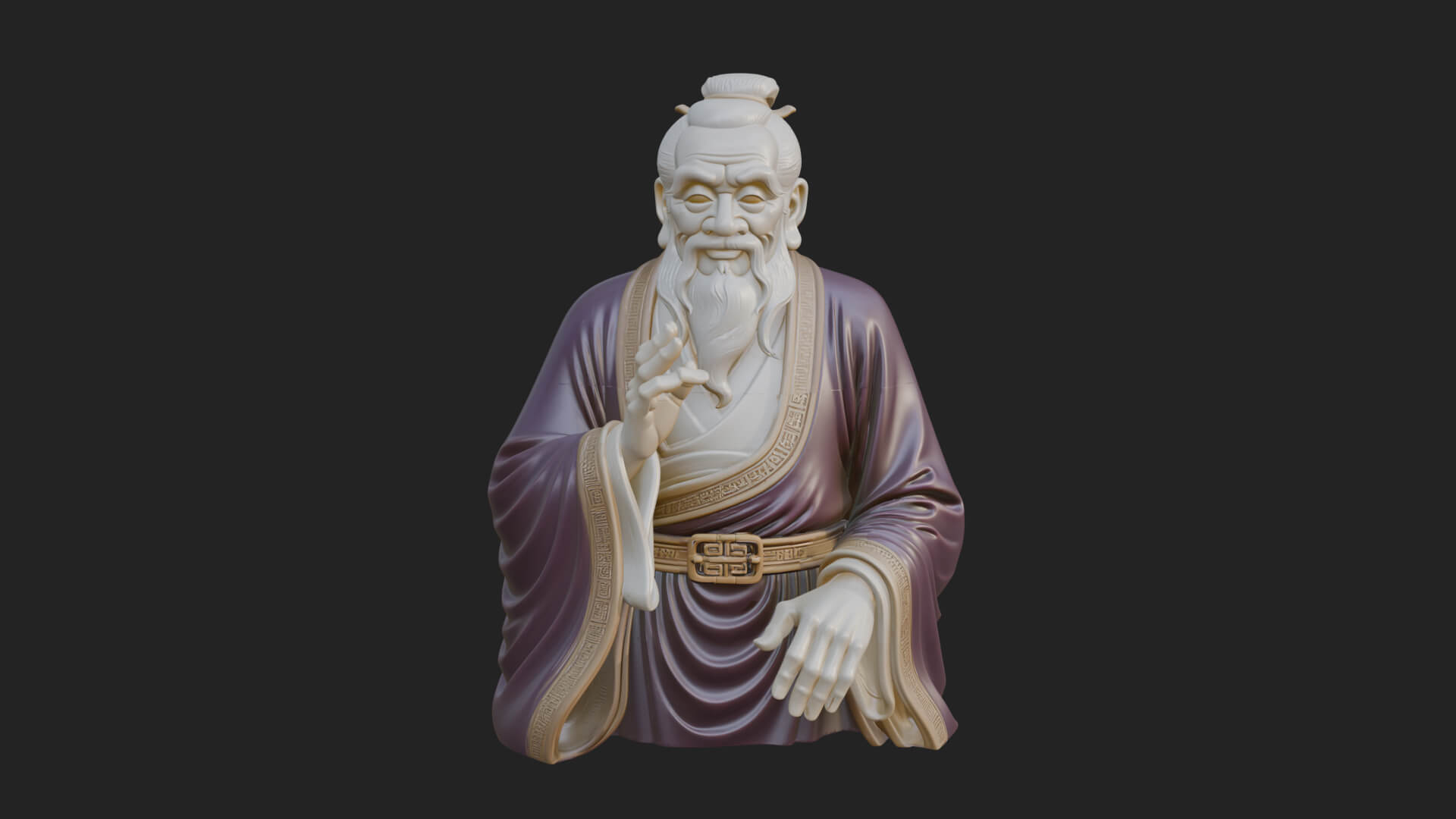 Draped Sage Elder Bust Design 6 3D Print Model 3D Model