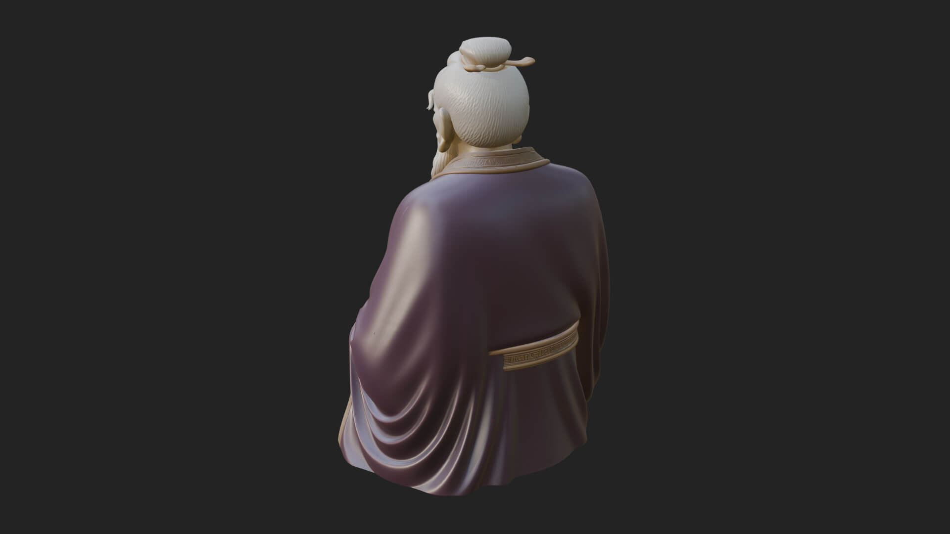 Draped Sage Elder Bust Design 6 3D Print Model 3D Model