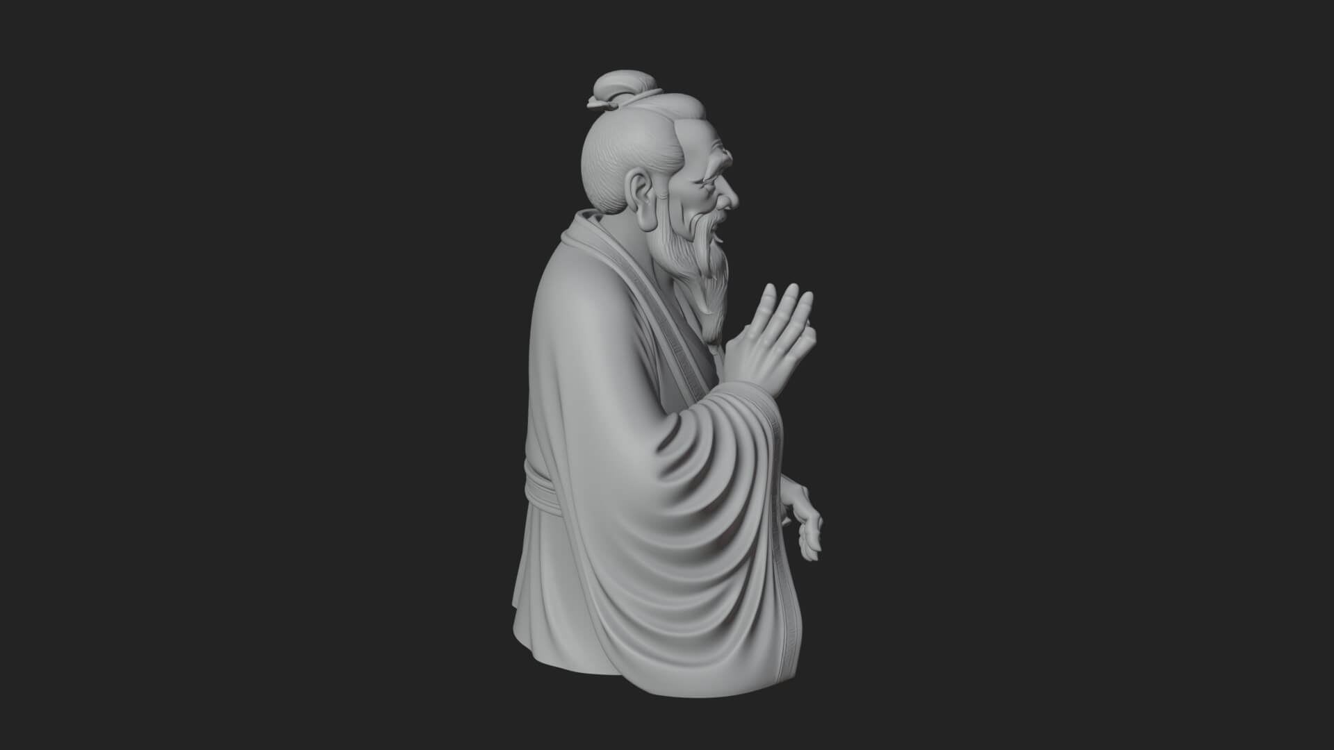 Draped Sage Elder Bust Design 6 3D Print Model 3D Model