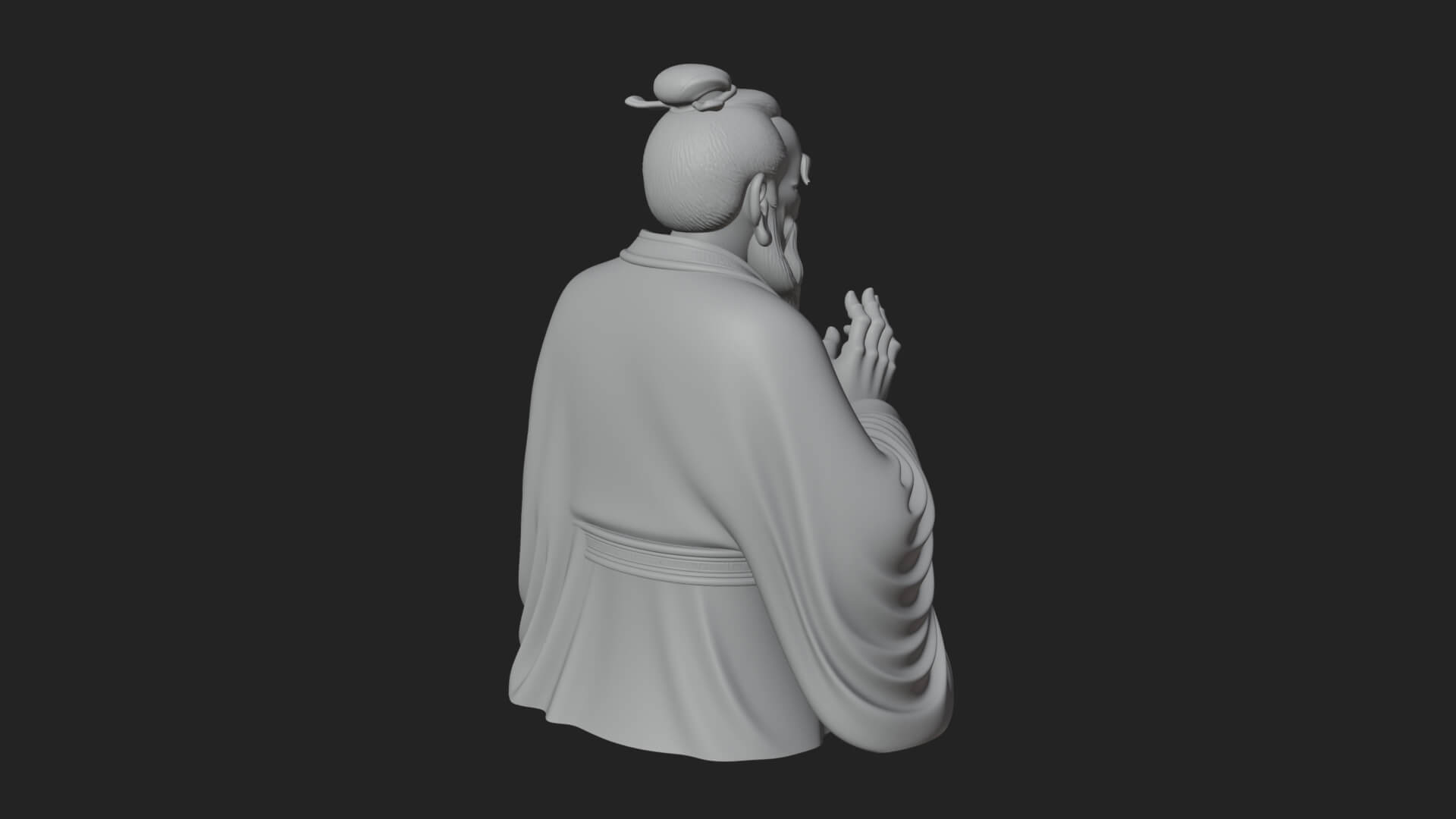 Draped Sage Elder Bust Design 6 3D Print Model 3D Model