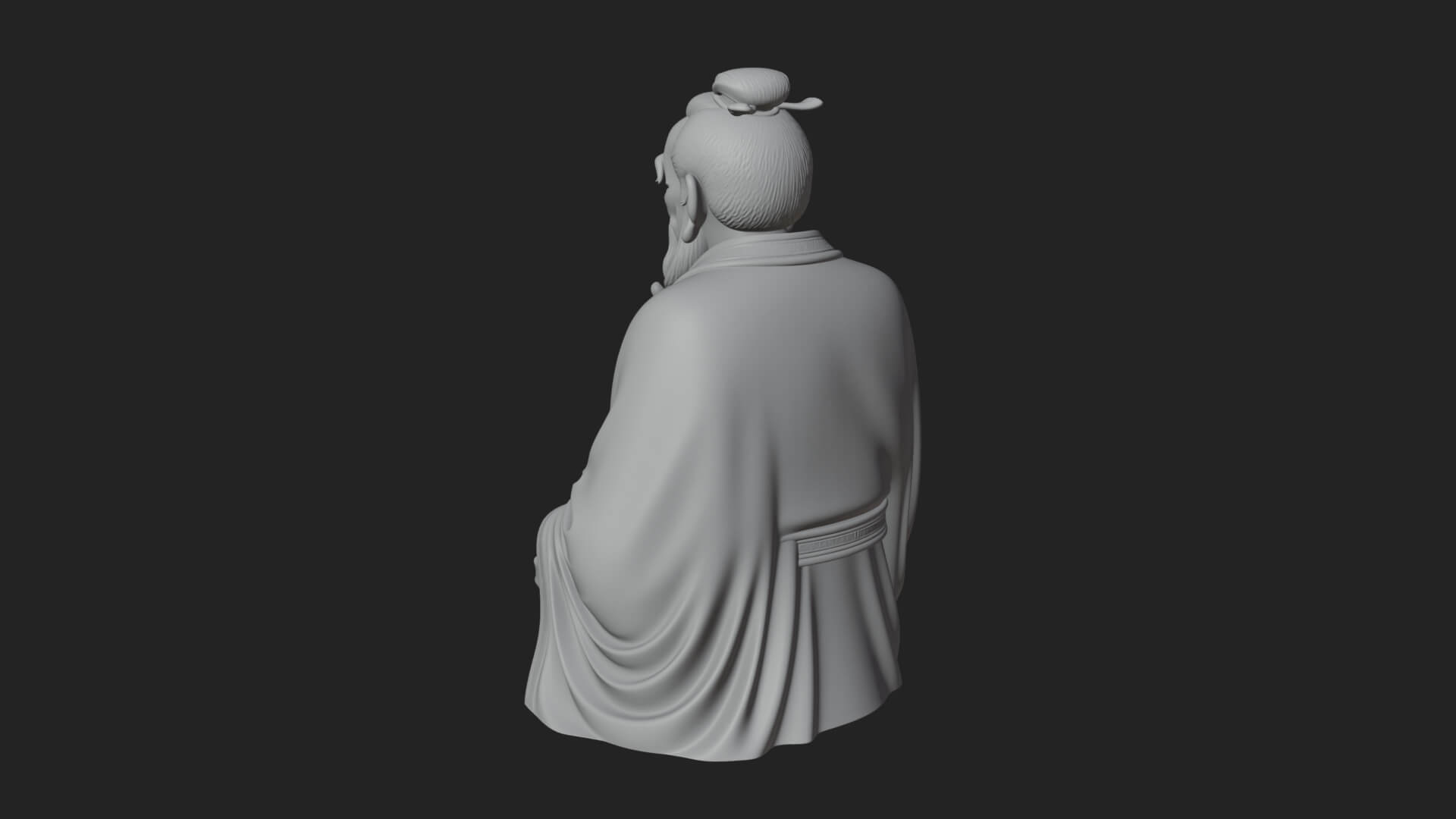 Draped Sage Elder Bust Design 6 3D Print Model 3D Model