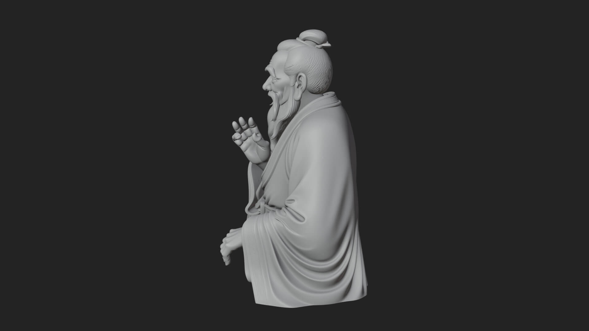 Draped Sage Elder Bust Design 6 3D Print Model 3D Model