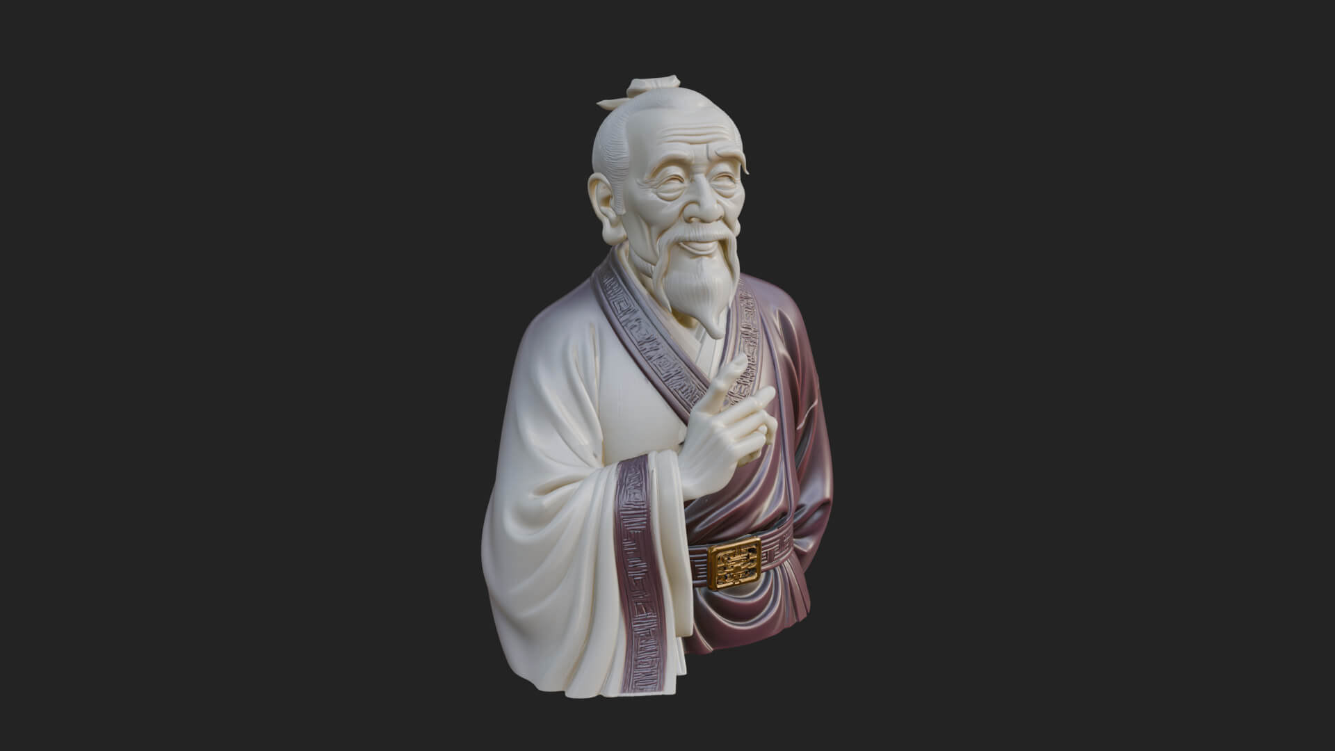 Draped Sage Elder Bust Design 7 3D Print Model 3D Model