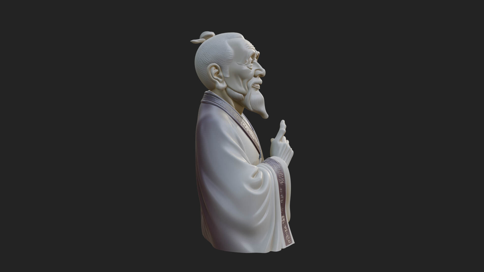 Draped Sage Elder Bust Design 7 3D Print Model 3D Model