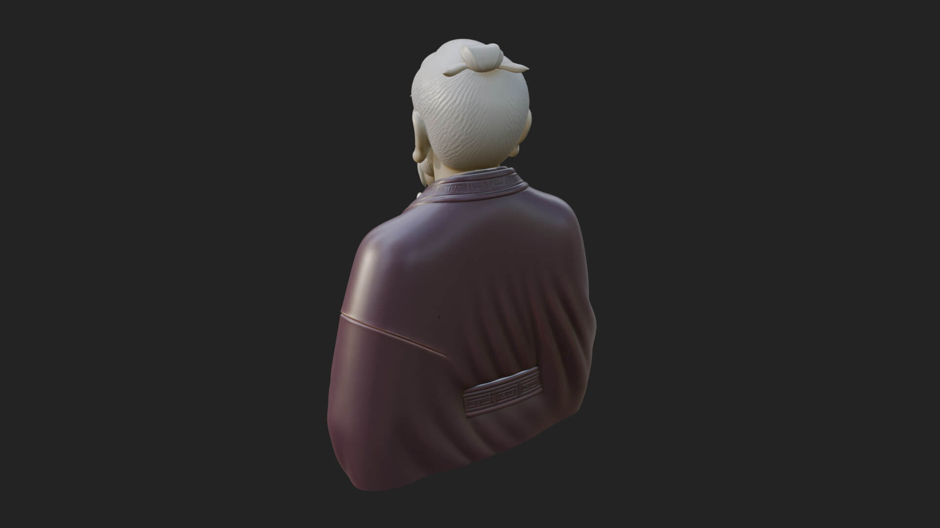 Draped Sage Elder Bust Design 7 3D Print Model 3D Model