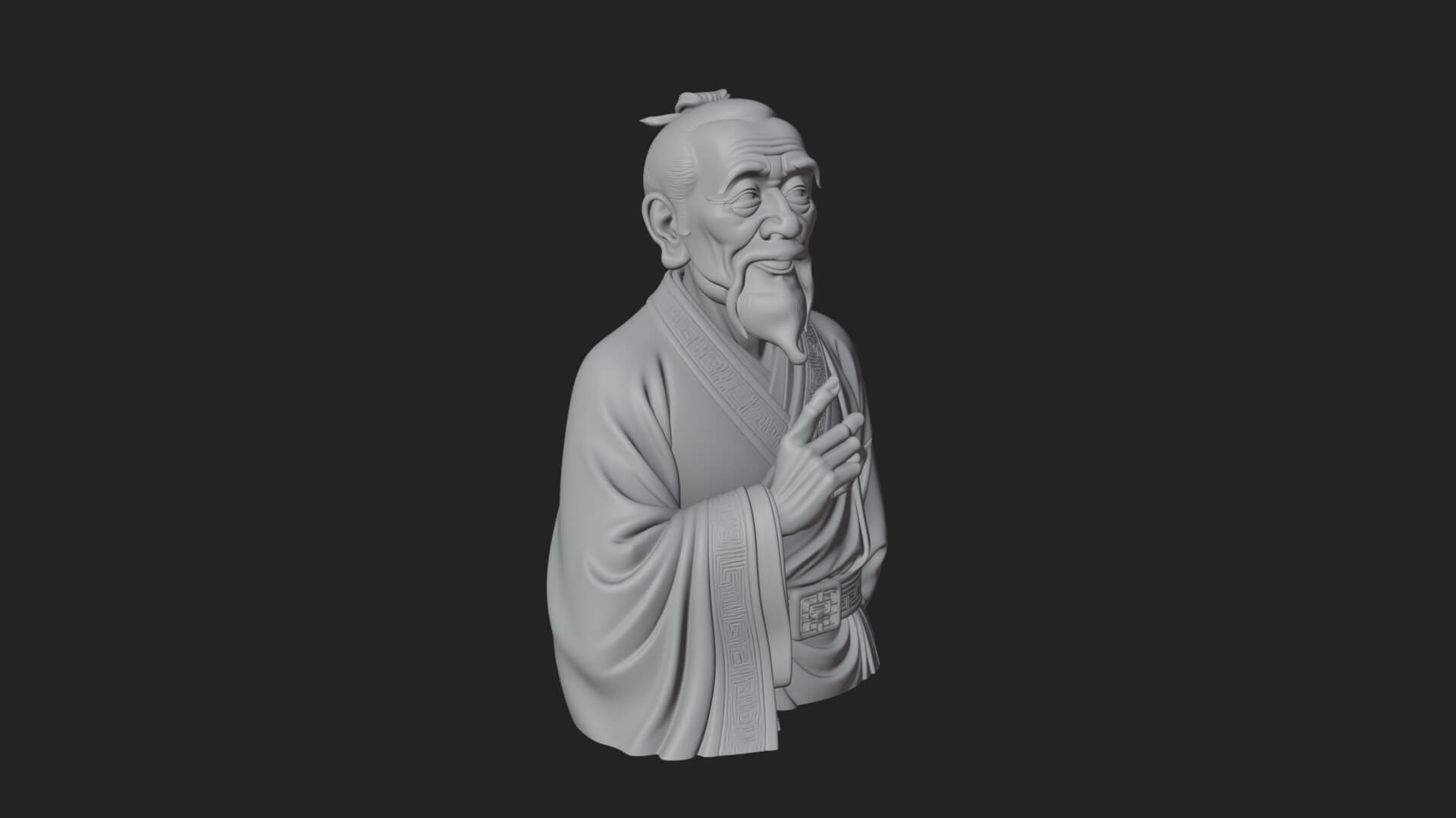 Draped Sage Elder Bust Design 7 3D Print Model 3D Model