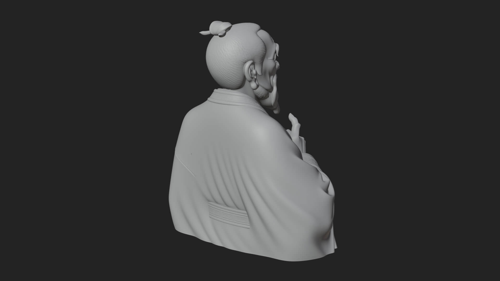 Draped Sage Elder Bust Design 7 3D Print Model 3D Model