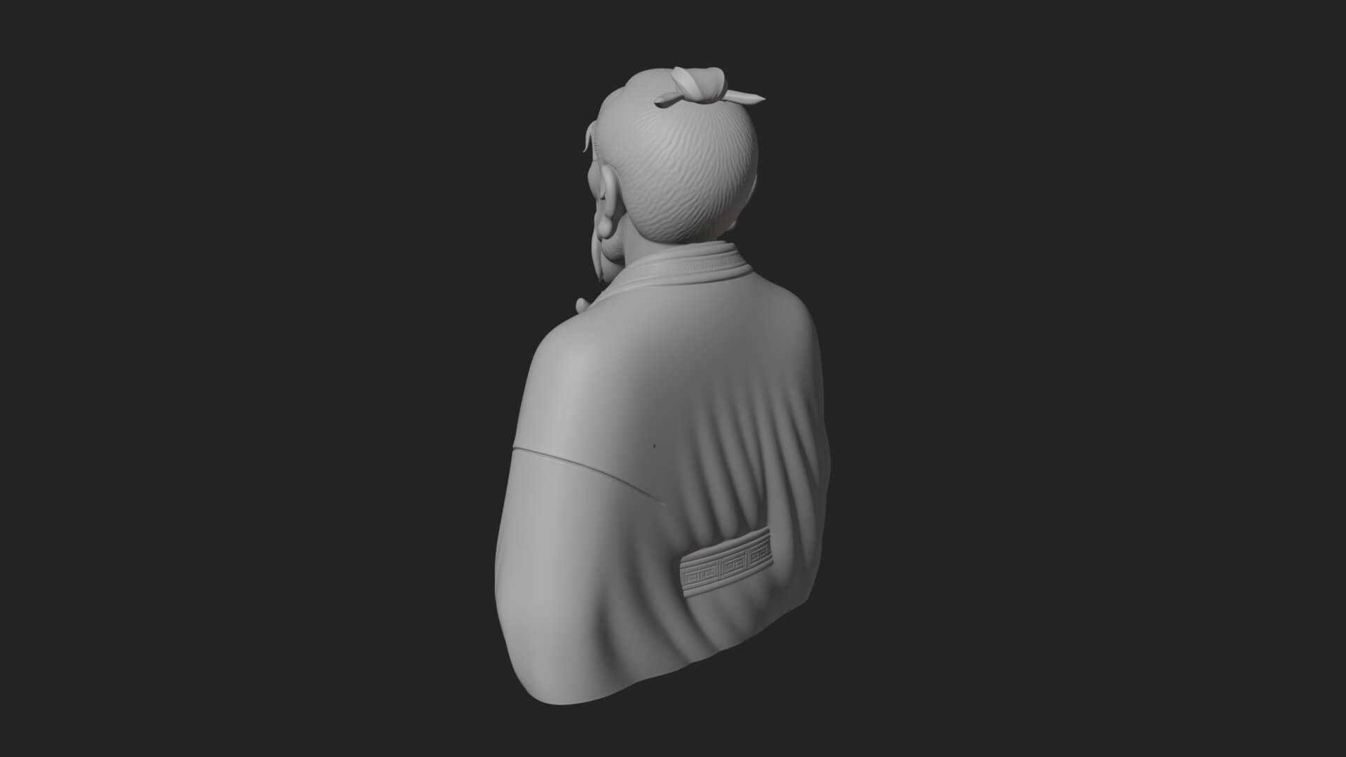 Draped Sage Elder Bust Design 7 3D Print Model 3D Model