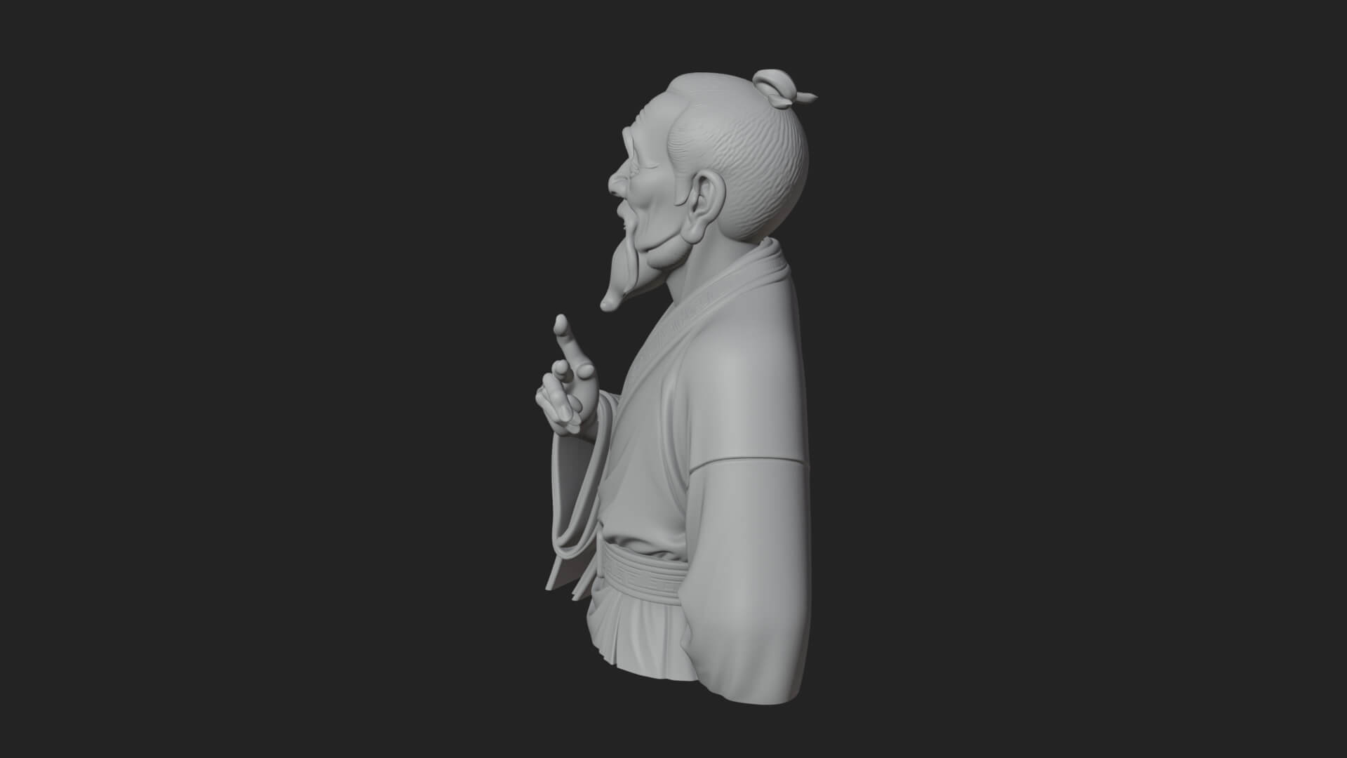 Draped Sage Elder Bust Design 7 3D Print Model 3D Model