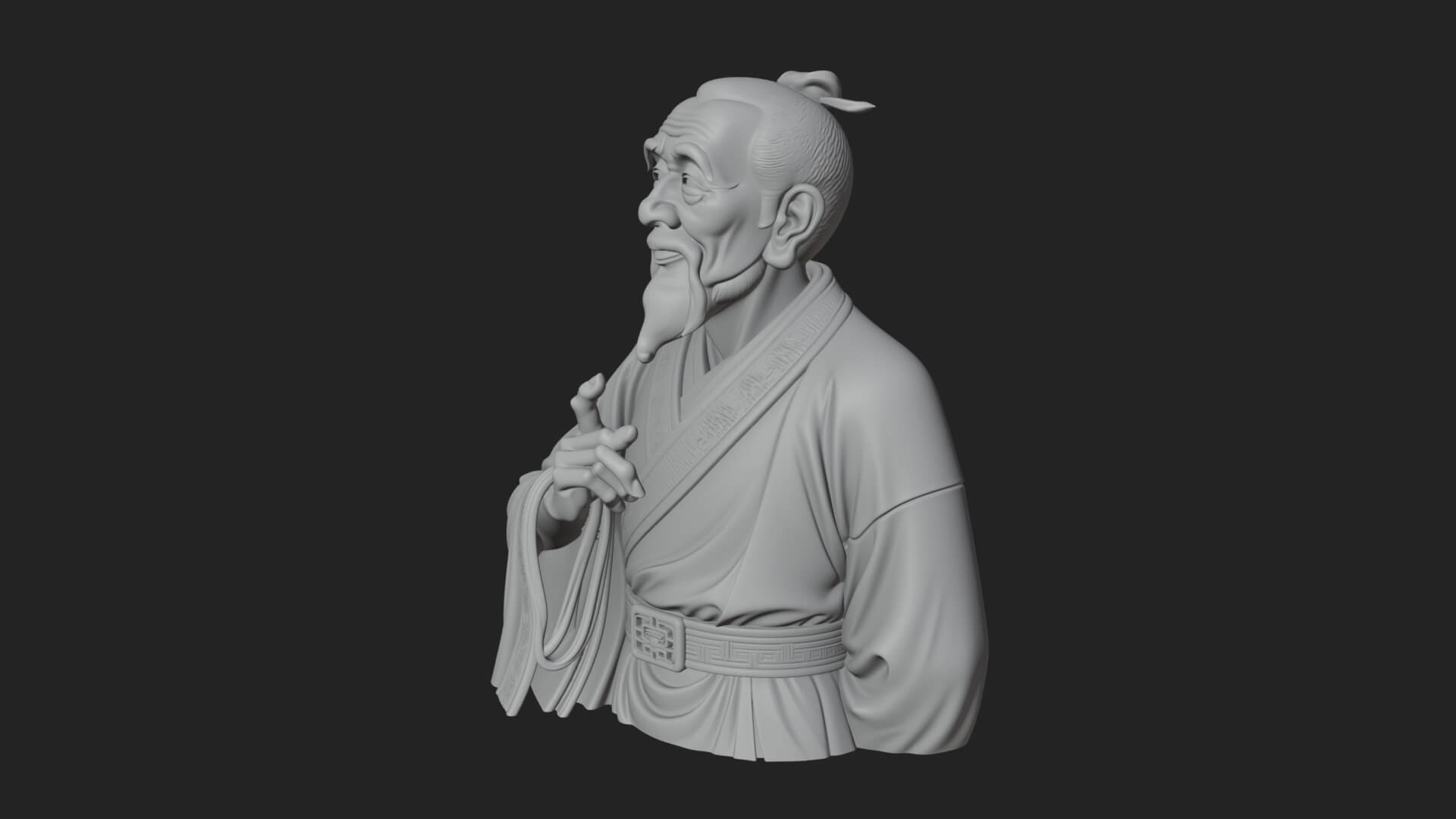 Draped Sage Elder Bust Design 7 3D Print Model 3D Model