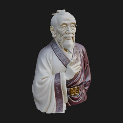 Draped Sage Elder Bust Design 7 3D Print Model