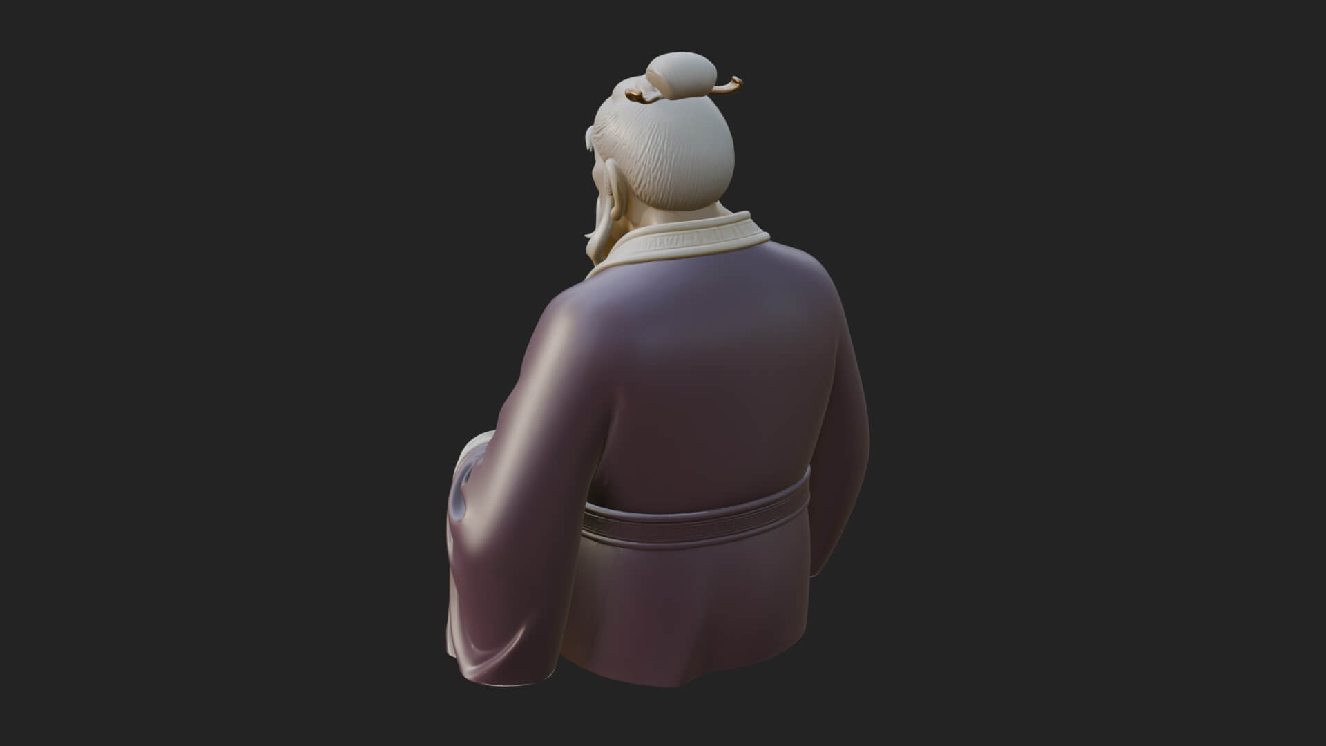 Draped Sage Elder Bust Design 8 3D Print Model 3D Model