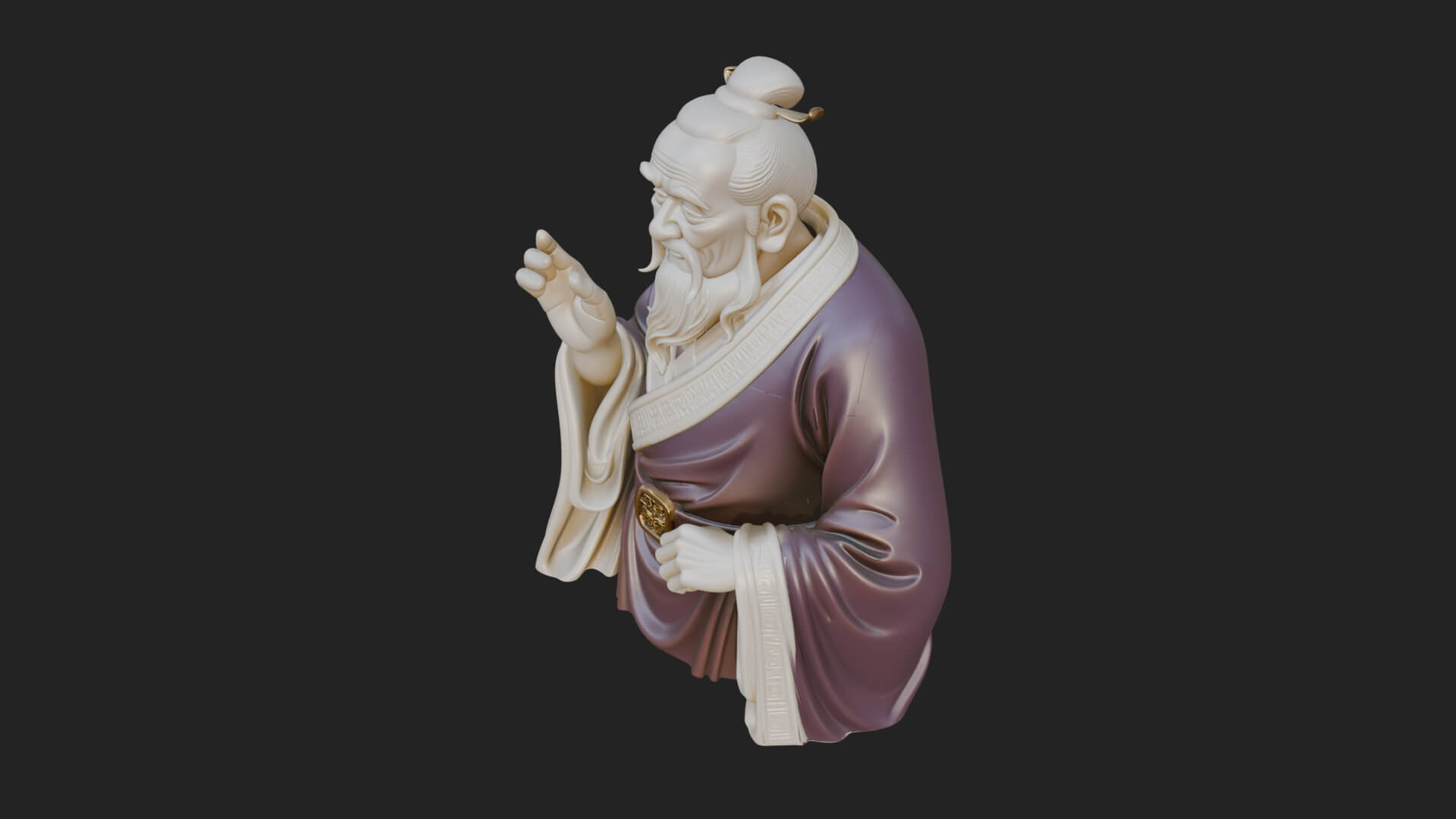Draped Sage Elder Bust Design 8 3D Print Model 3D Model