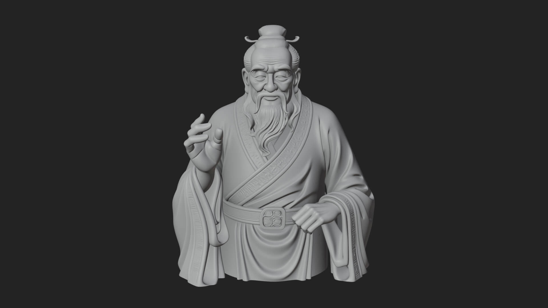 Draped Sage Elder Bust Design 8 3D Print Model 3D Model