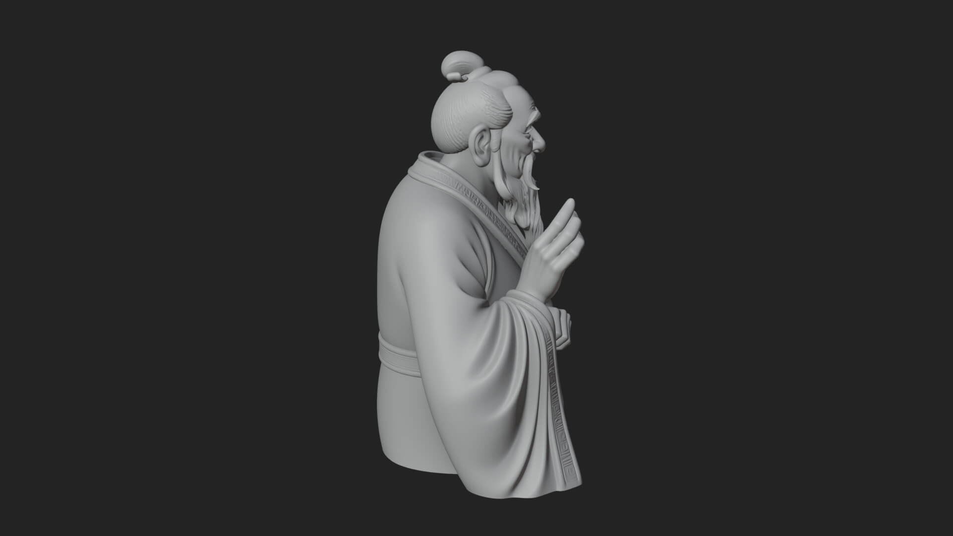 Draped Sage Elder Bust Design 8 3D Print Model 3D Model
