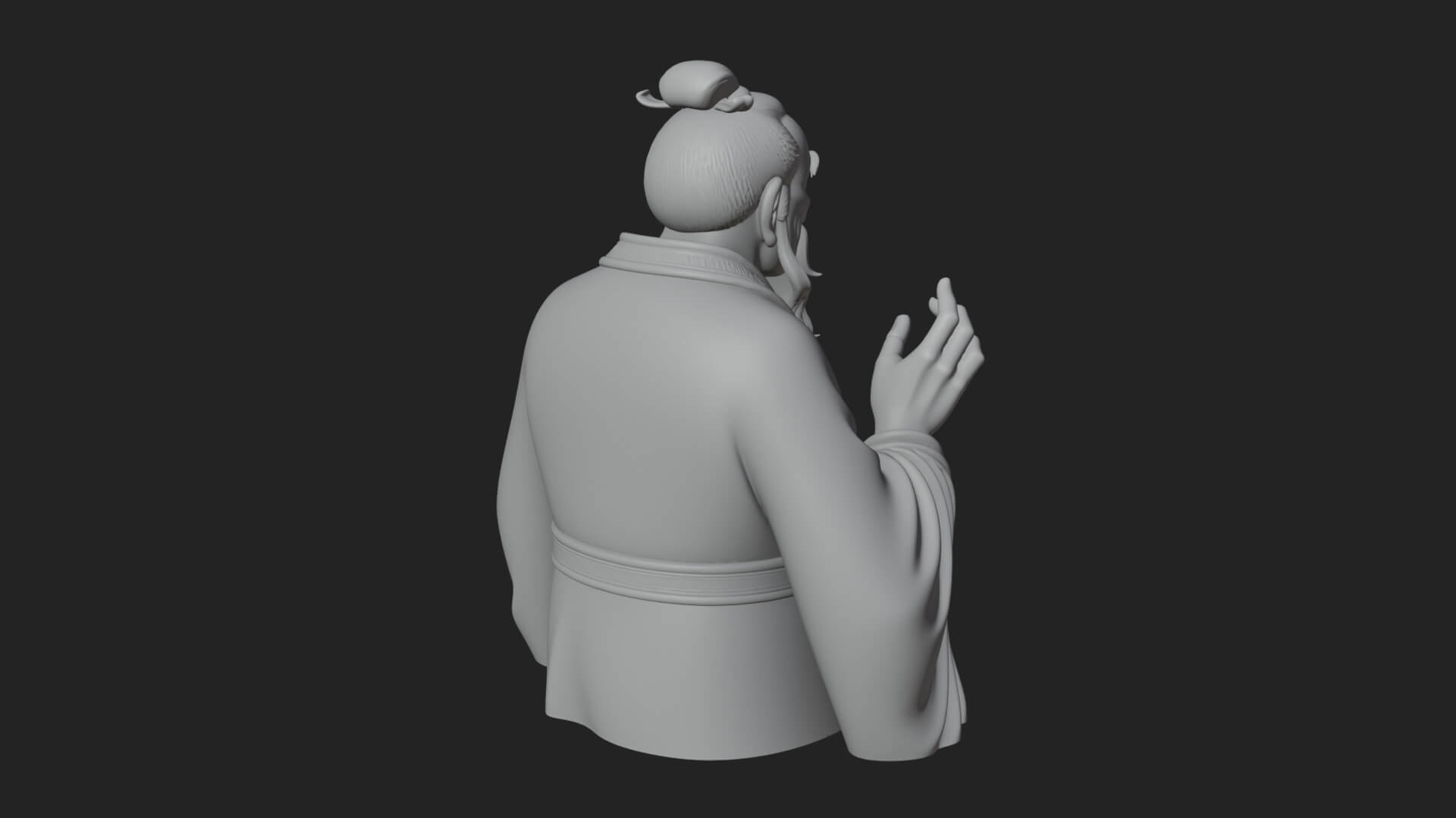 Draped Sage Elder Bust Design 8 3D Print Model 3D Model