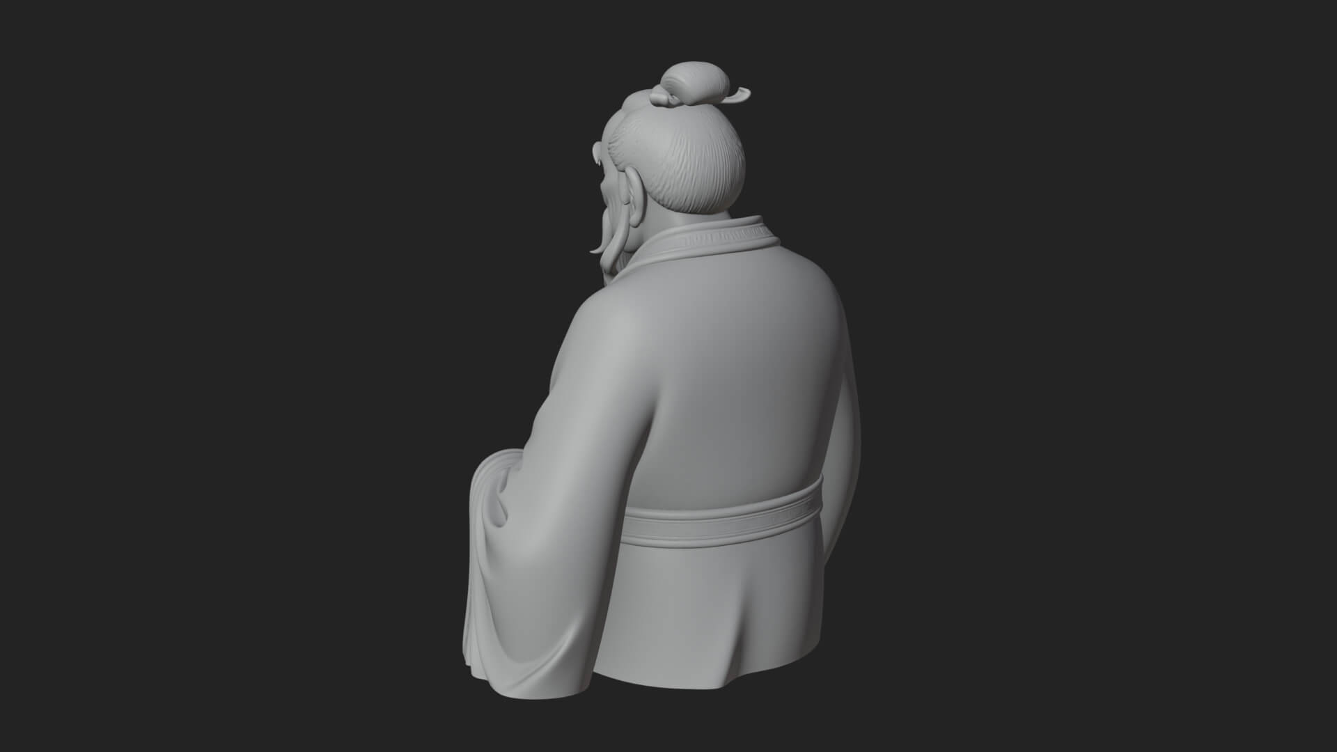 Draped Sage Elder Bust Design 8 3D Print Model 3D Model