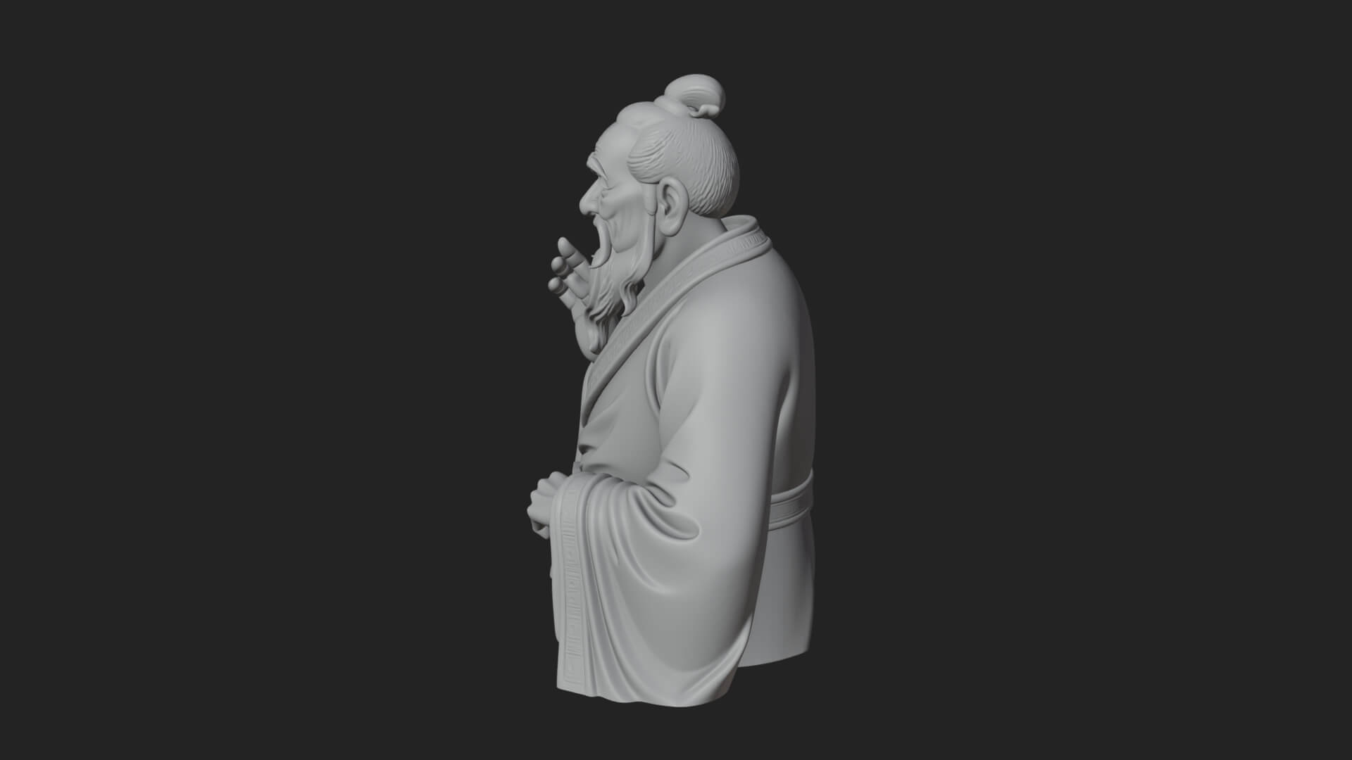 Draped Sage Elder Bust Design 8 3D Print Model 3D Model