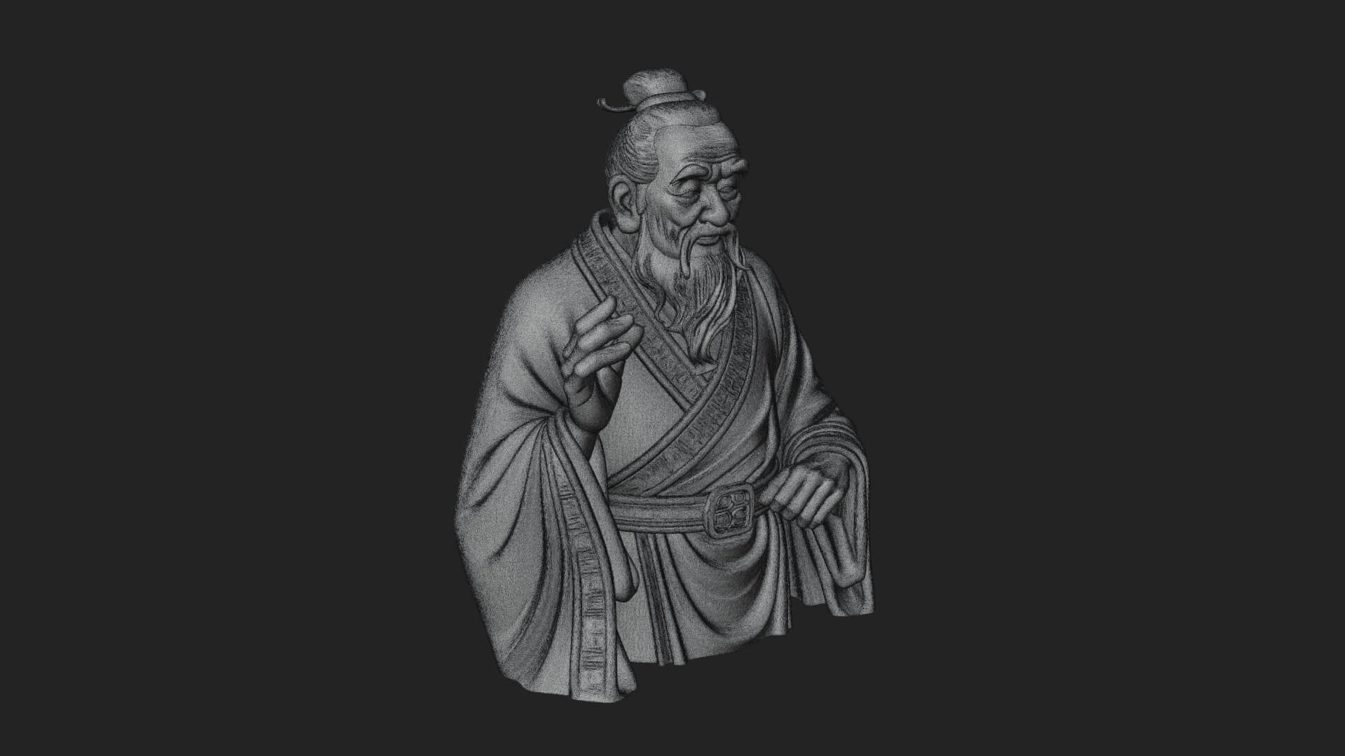 Draped Sage Elder Bust Design 8 3D Print Model 3D Model