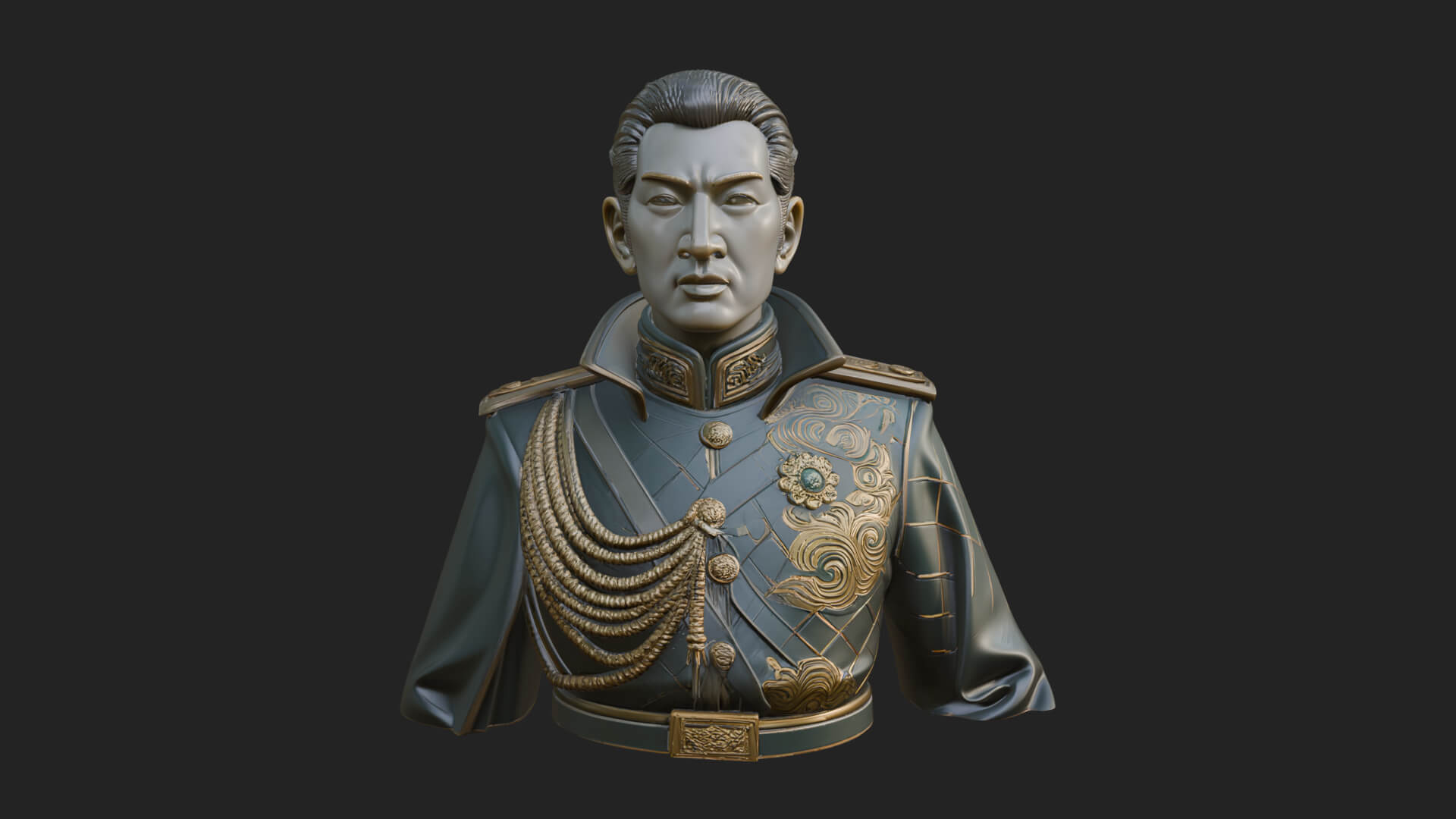 Dress Uniform Officer Bust Design 1 3D Print Model 3D Model