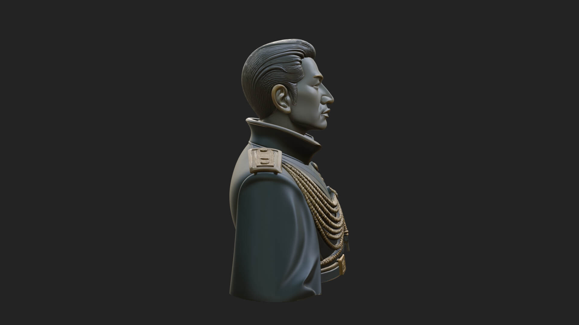 Dress Uniform Officer Bust Design 1 3D Print Model 3D Model