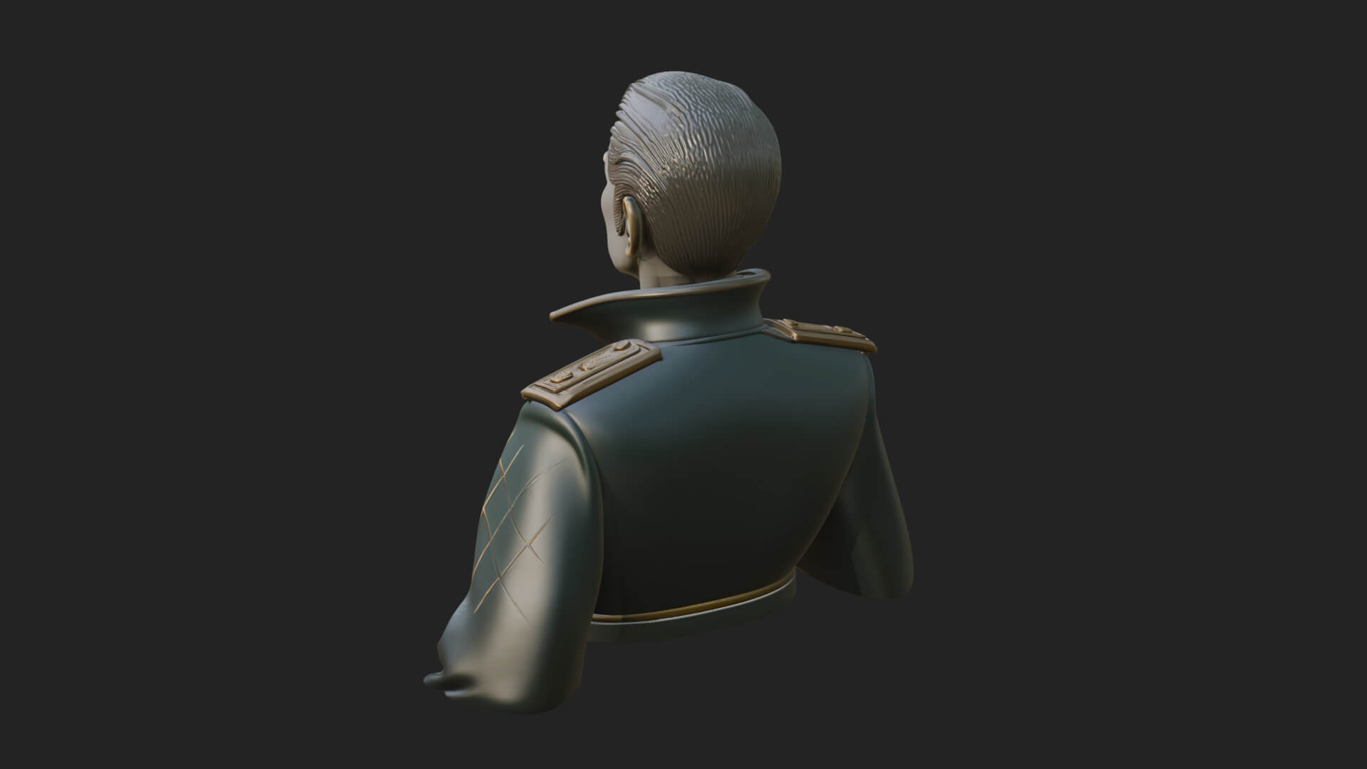 Dress Uniform Officer Bust Design 1 3D Print Model 3D Model
