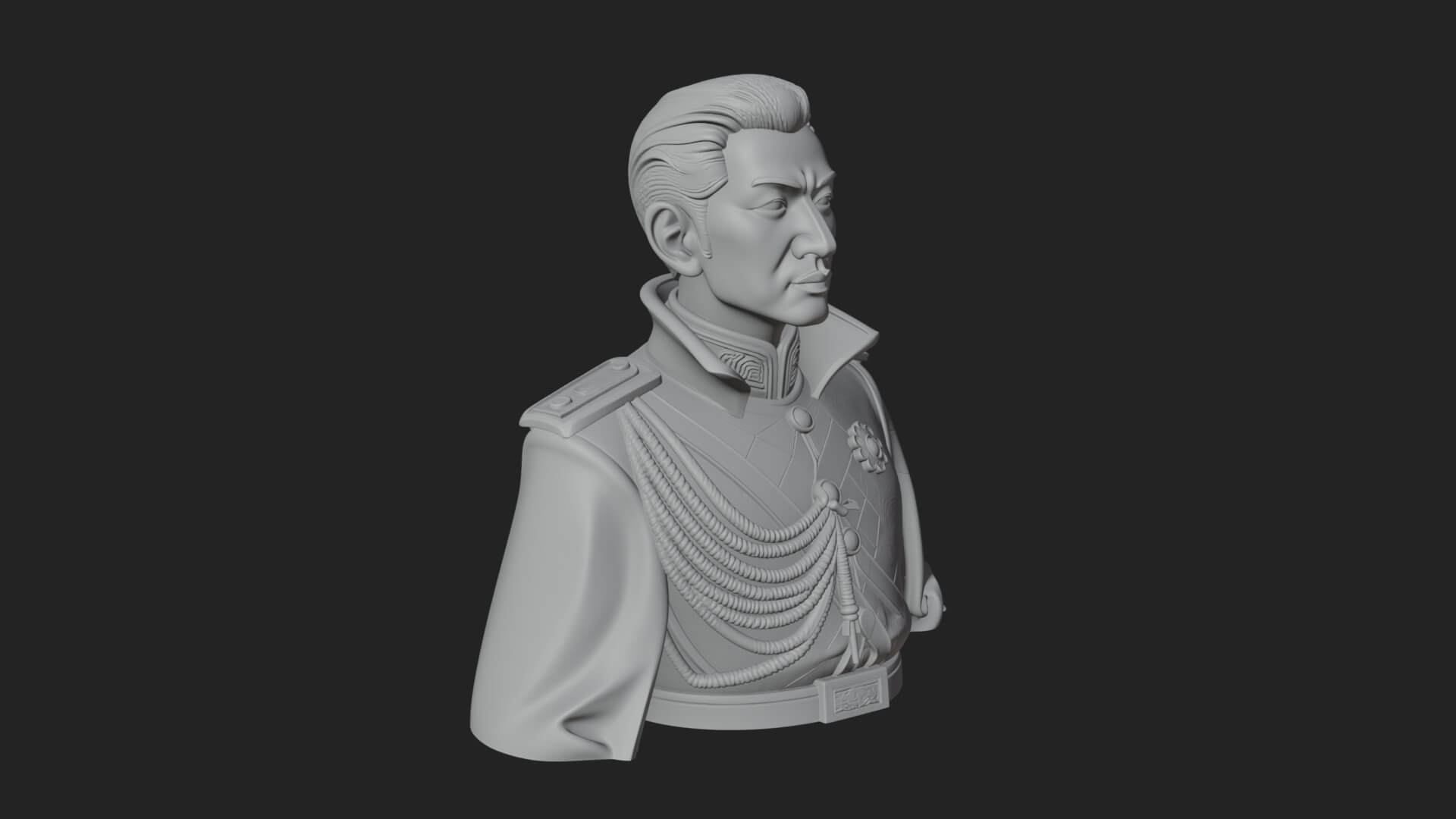 Dress Uniform Officer Bust Design 1 3D Print Model 3D Model