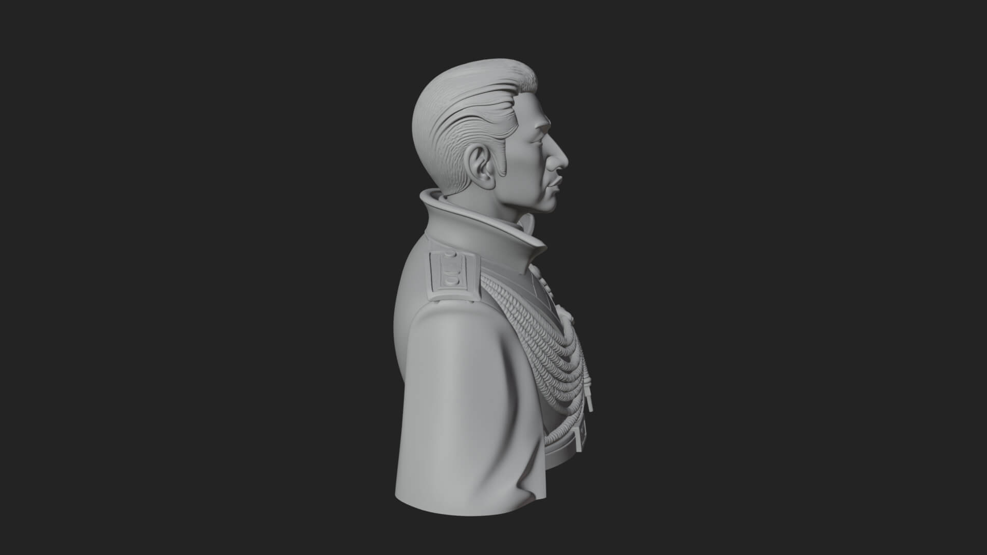 Dress Uniform Officer Bust Design 1 3D Print Model 3D Model
