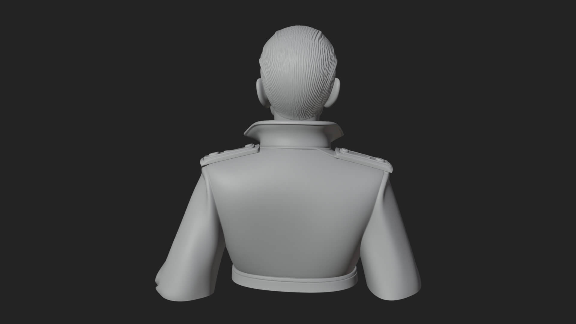 Dress Uniform Officer Bust Design 1 3D Print Model 3D Model