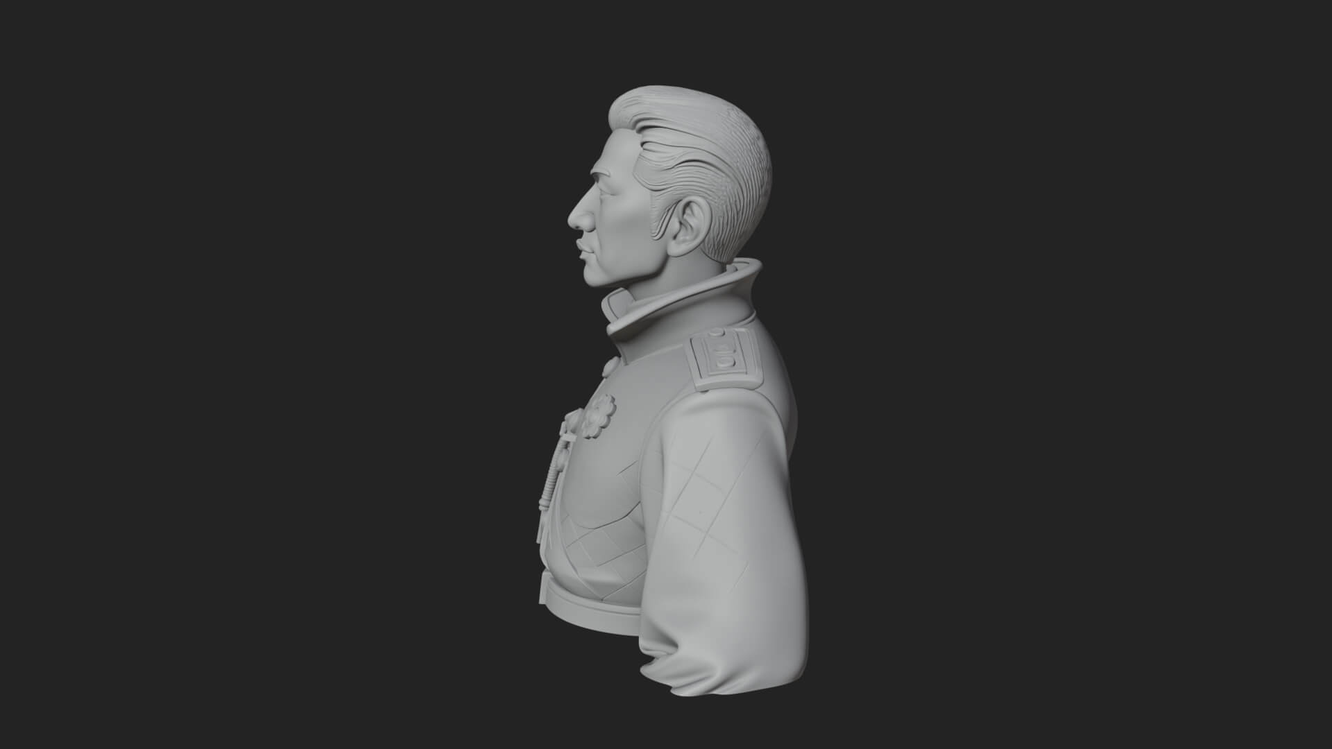Dress Uniform Officer Bust Design 1 3D Print Model 3D Model