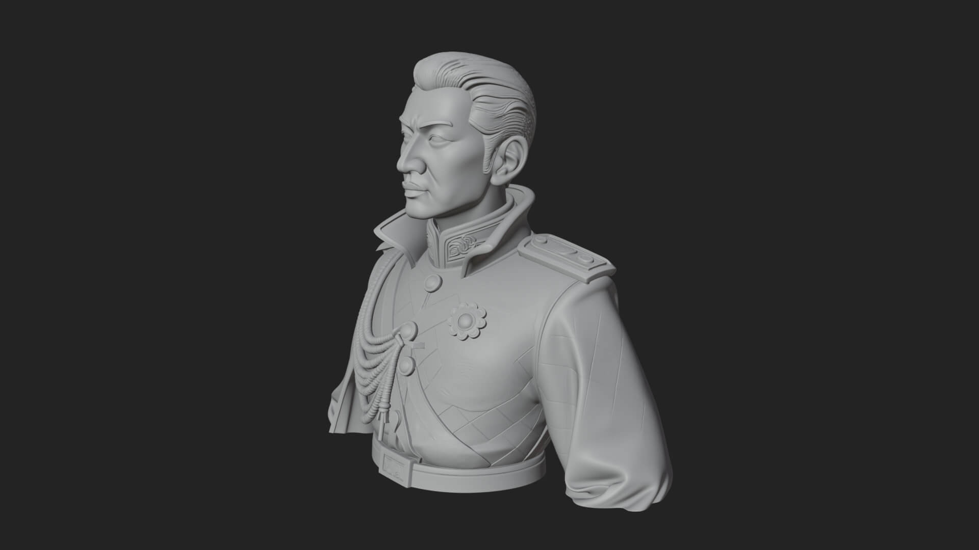 Dress Uniform Officer Bust Design 1 3D Print Model 3D Model