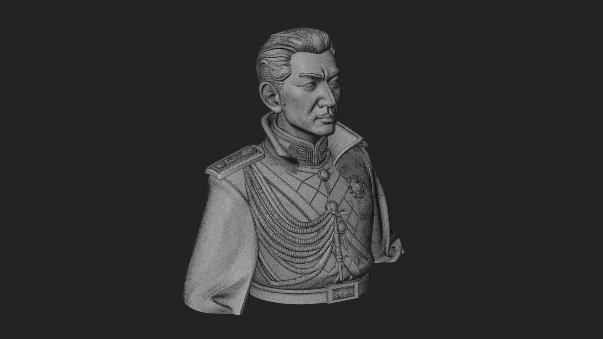 Dress Uniform Officer Bust Design 1 3D Print Model 3D Model