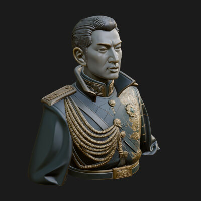 Dress Uniform Officer Bust Design 1 3D Print Model