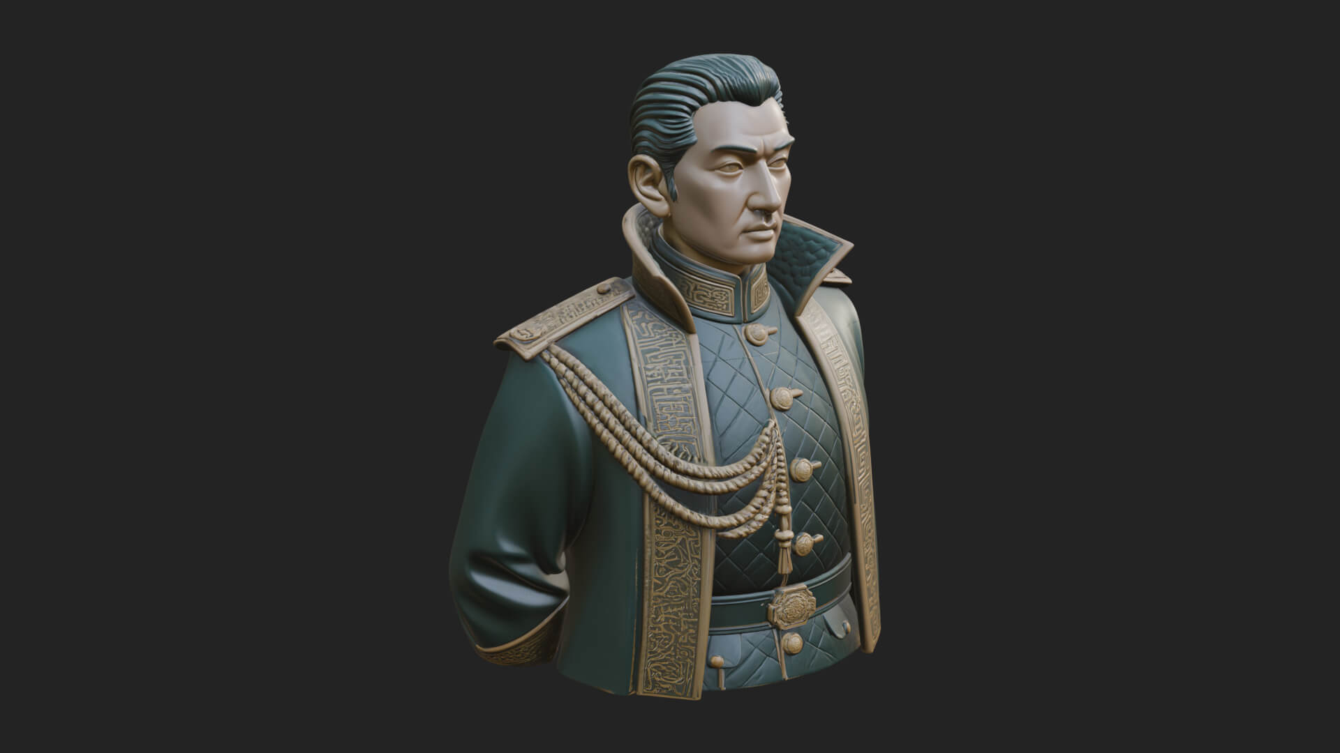 Dress Uniform Officer Bust Design 2 3D Print Model 3D Model