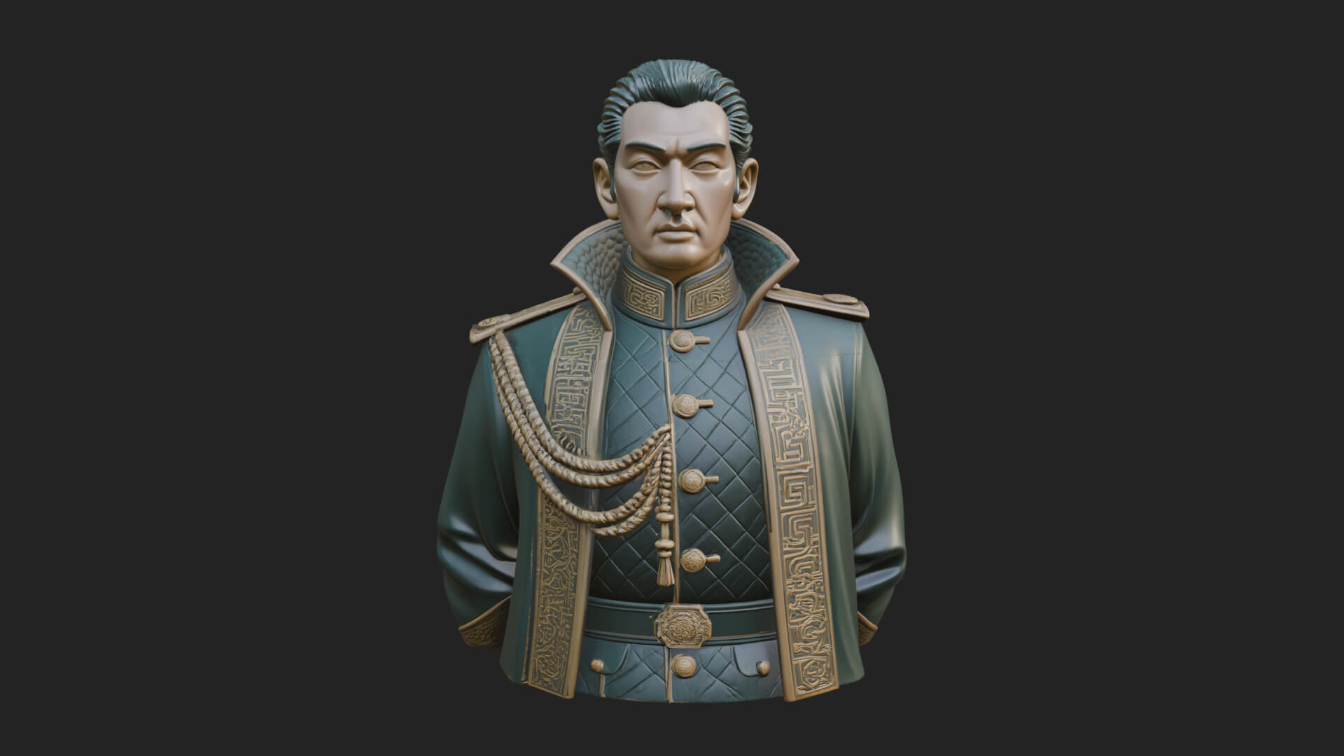Dress Uniform Officer Bust Design 2 3D Print Model 3D Model