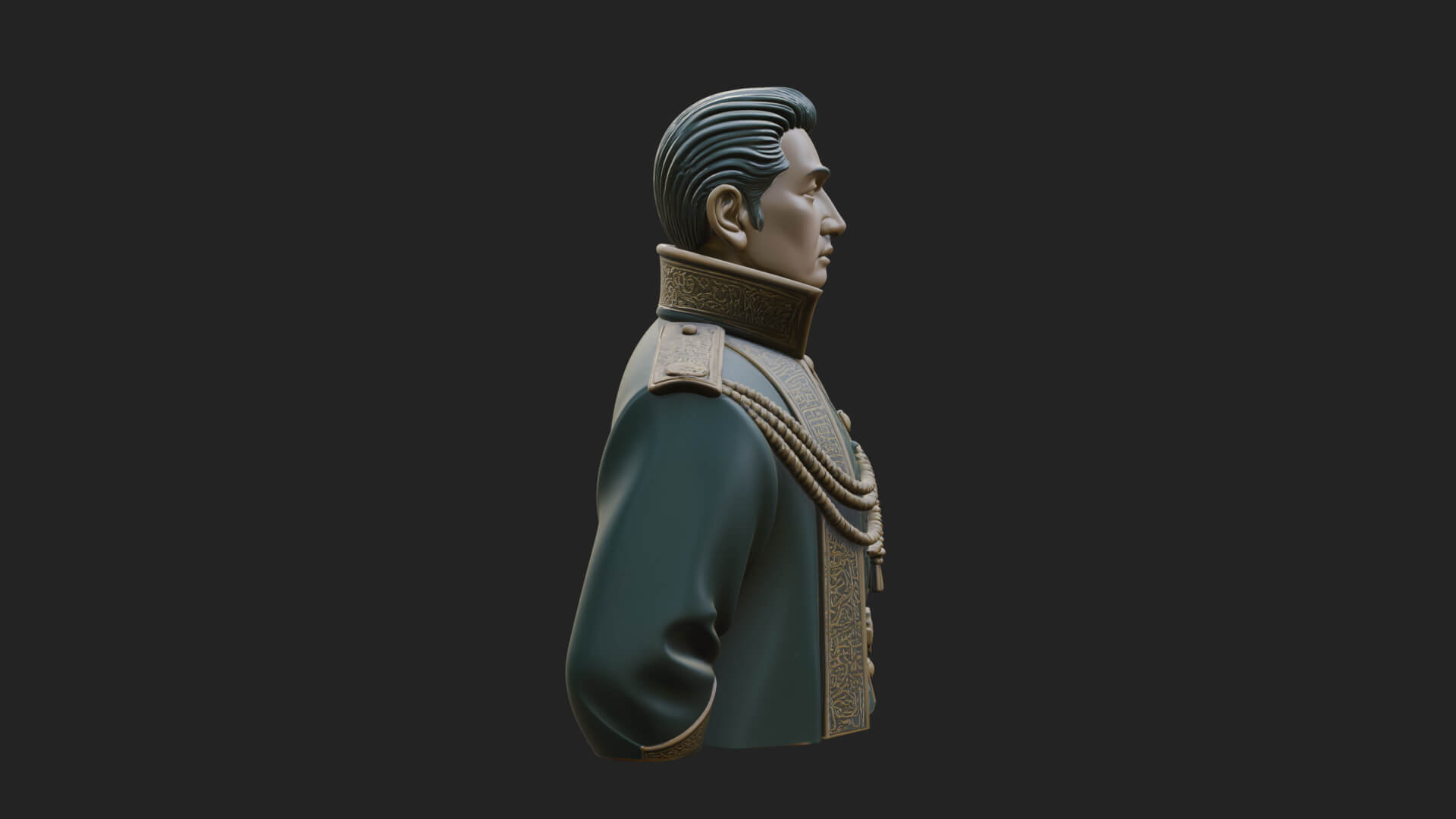 Dress Uniform Officer Bust Design 2 3D Print Model 3D Model