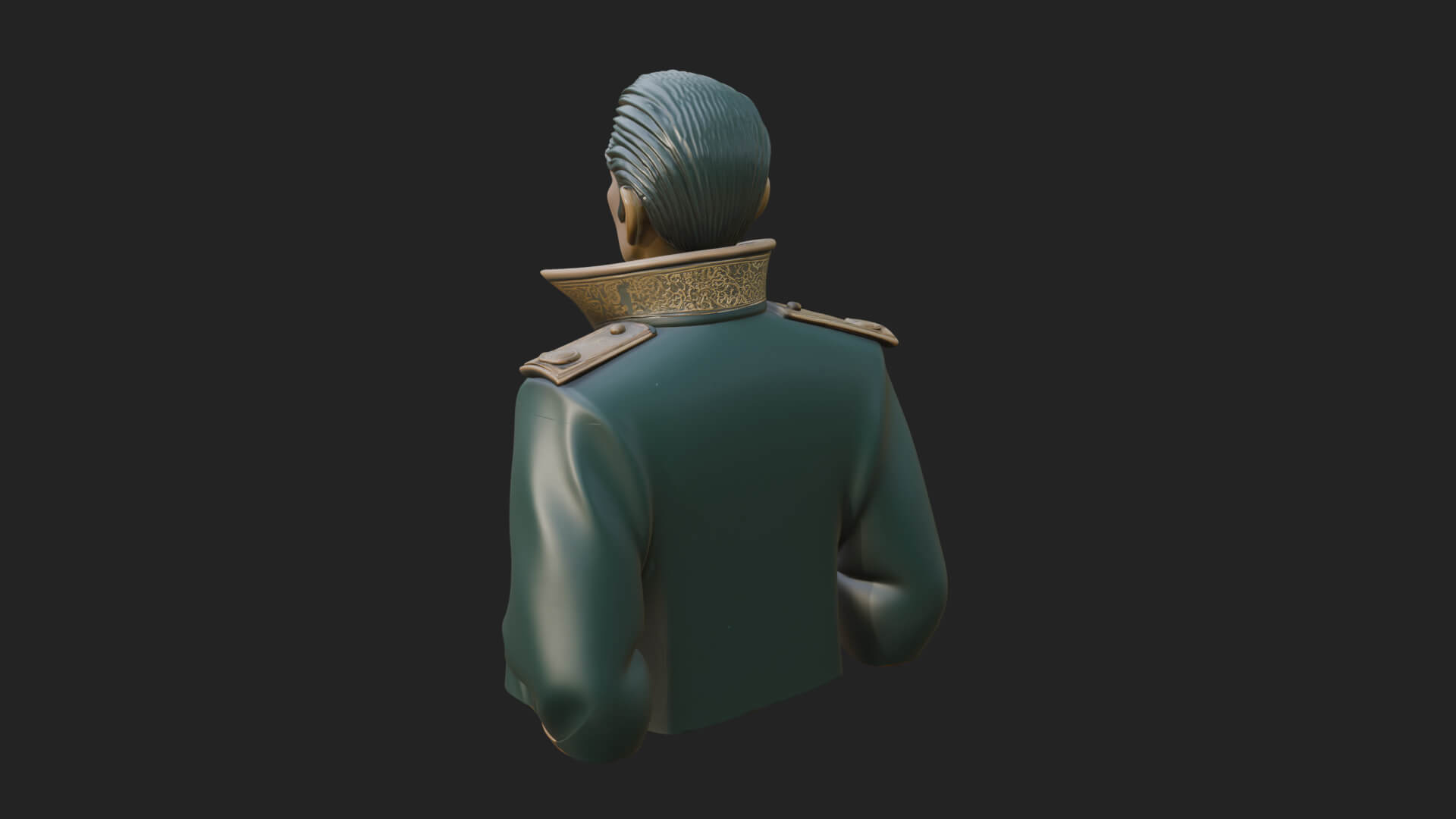 Dress Uniform Officer Bust Design 2 3D Print Model 3D Model