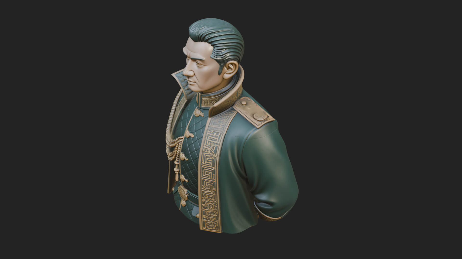 Dress Uniform Officer Bust Design 2 3D Print Model 3D Model
