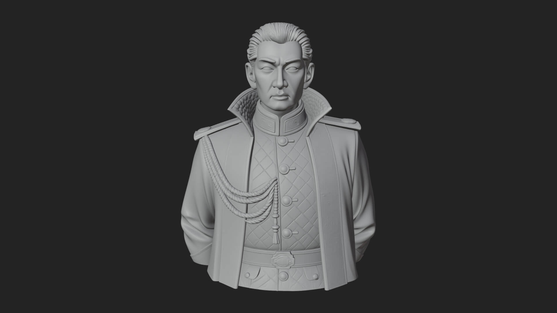 Dress Uniform Officer Bust Design 2 3D Print Model 3D Model