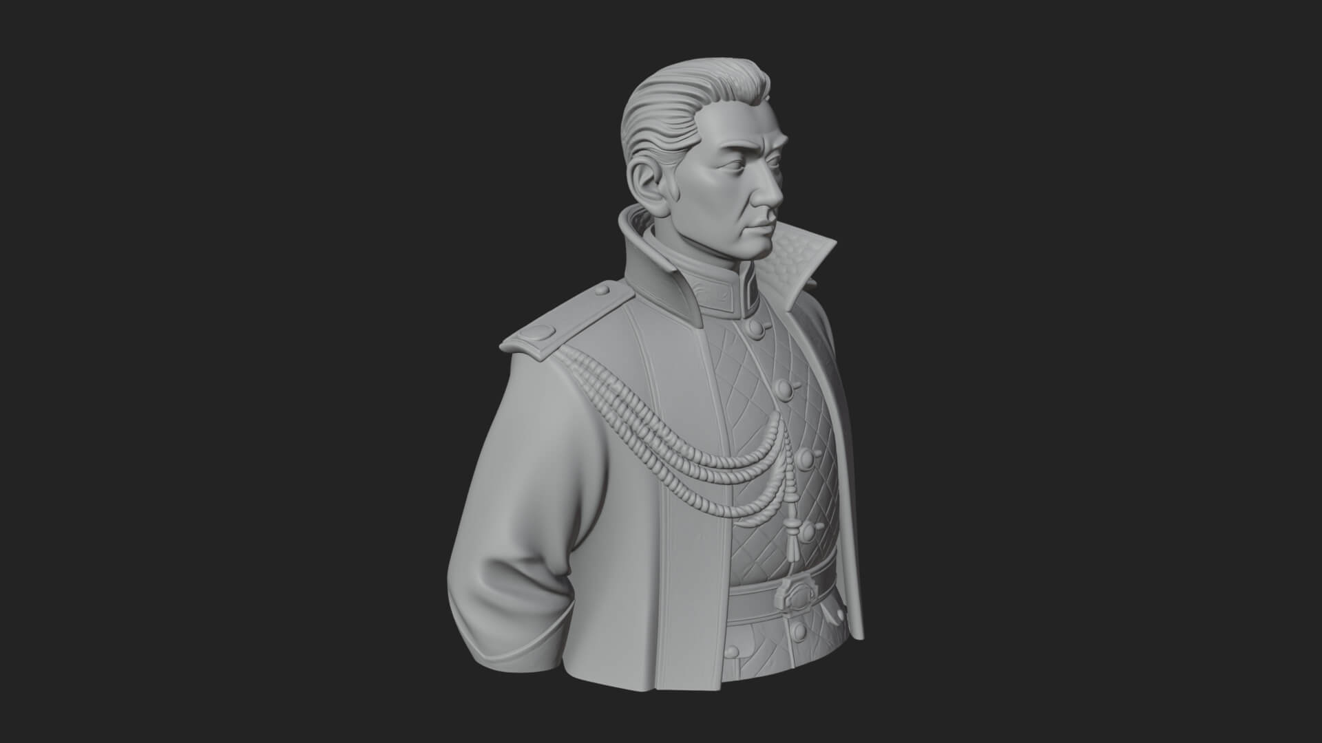Dress Uniform Officer Bust Design 2 3D Print Model 3D Model