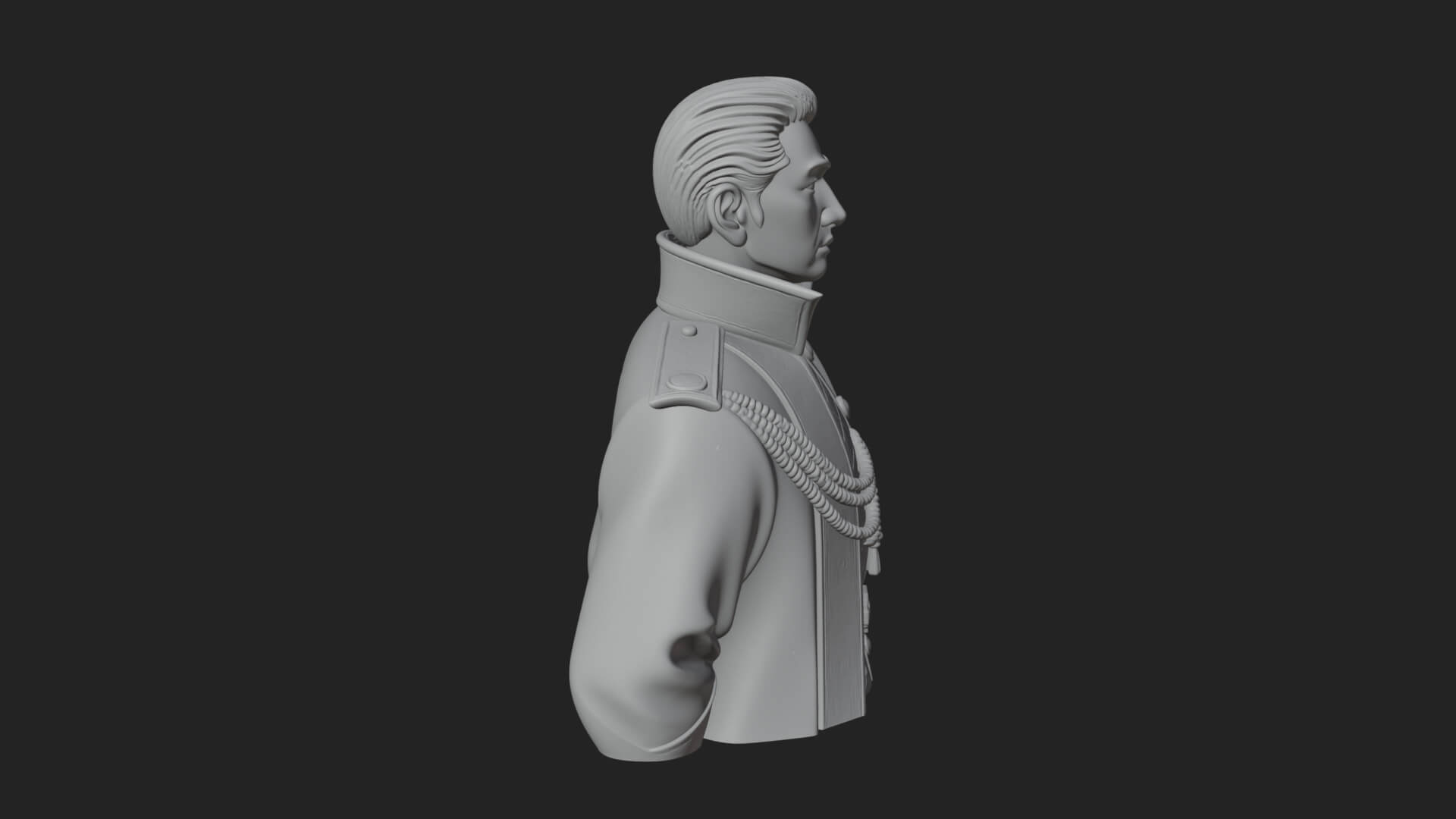 Dress Uniform Officer Bust Design 2 3D Print Model 3D Model