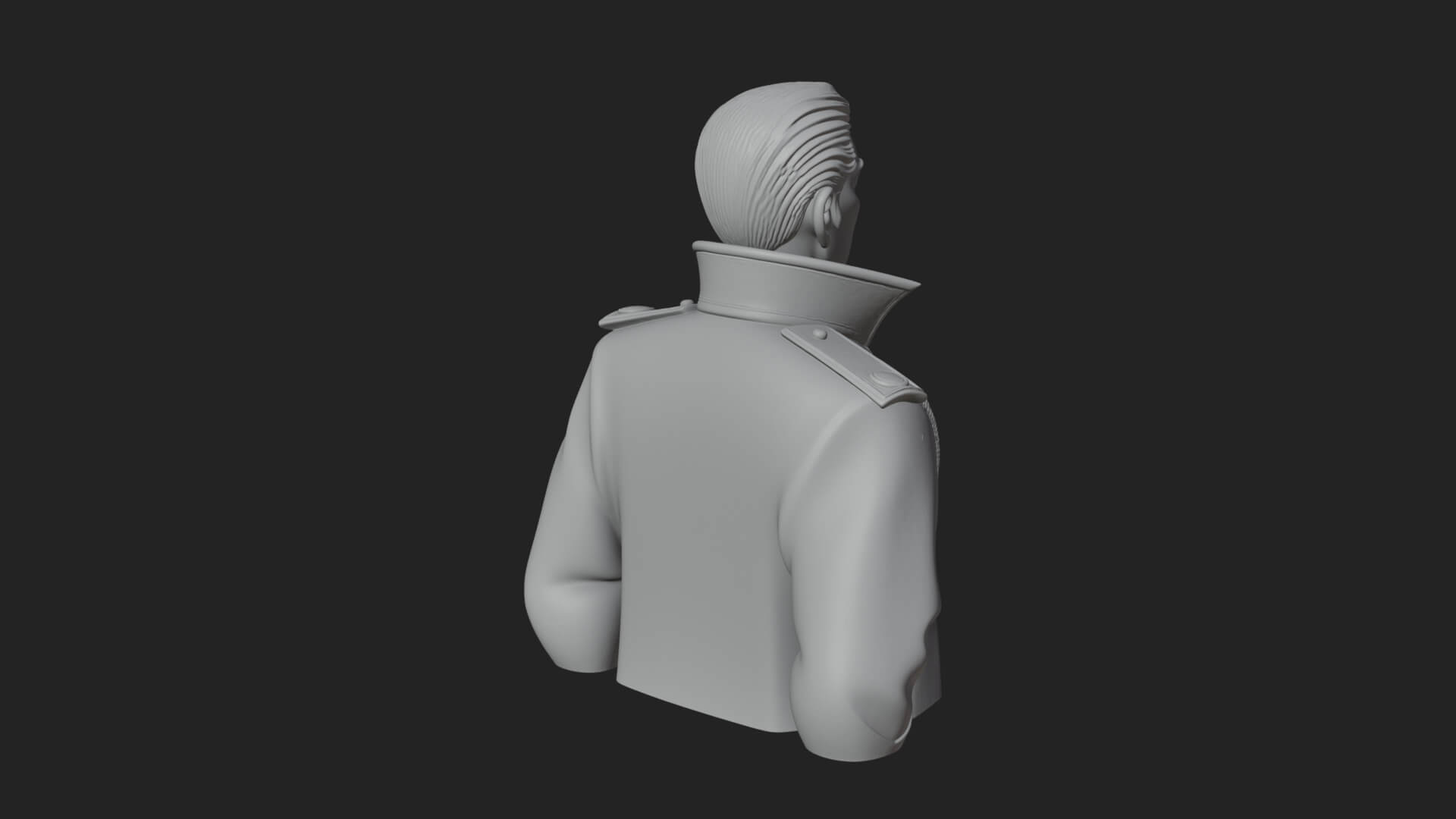 Dress Uniform Officer Bust Design 2 3D Print Model 3D Model